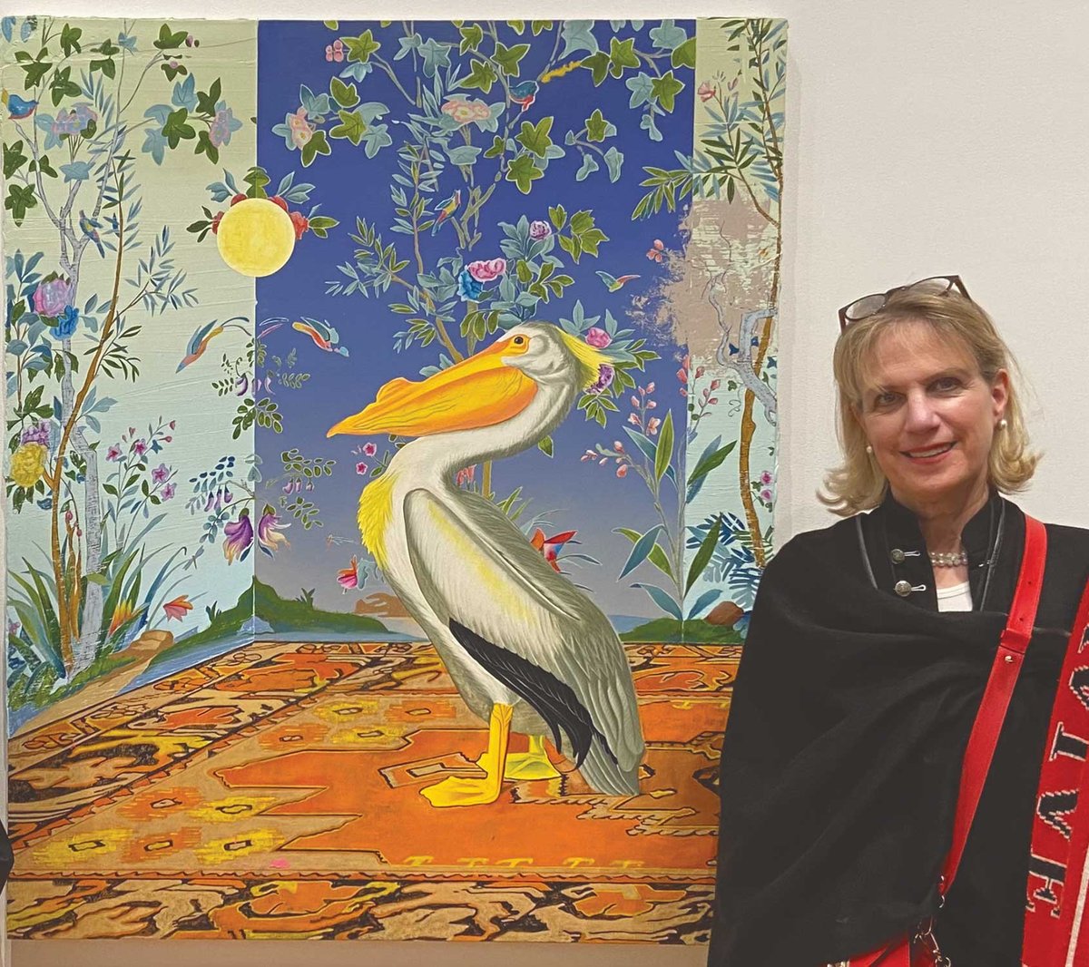 Von Habsburg with a recent purchase: Stephen Thorpe’s A Mediation Between the Physical and Spiritual World (2022) Courtesy of Elizabeth Von Habsburg