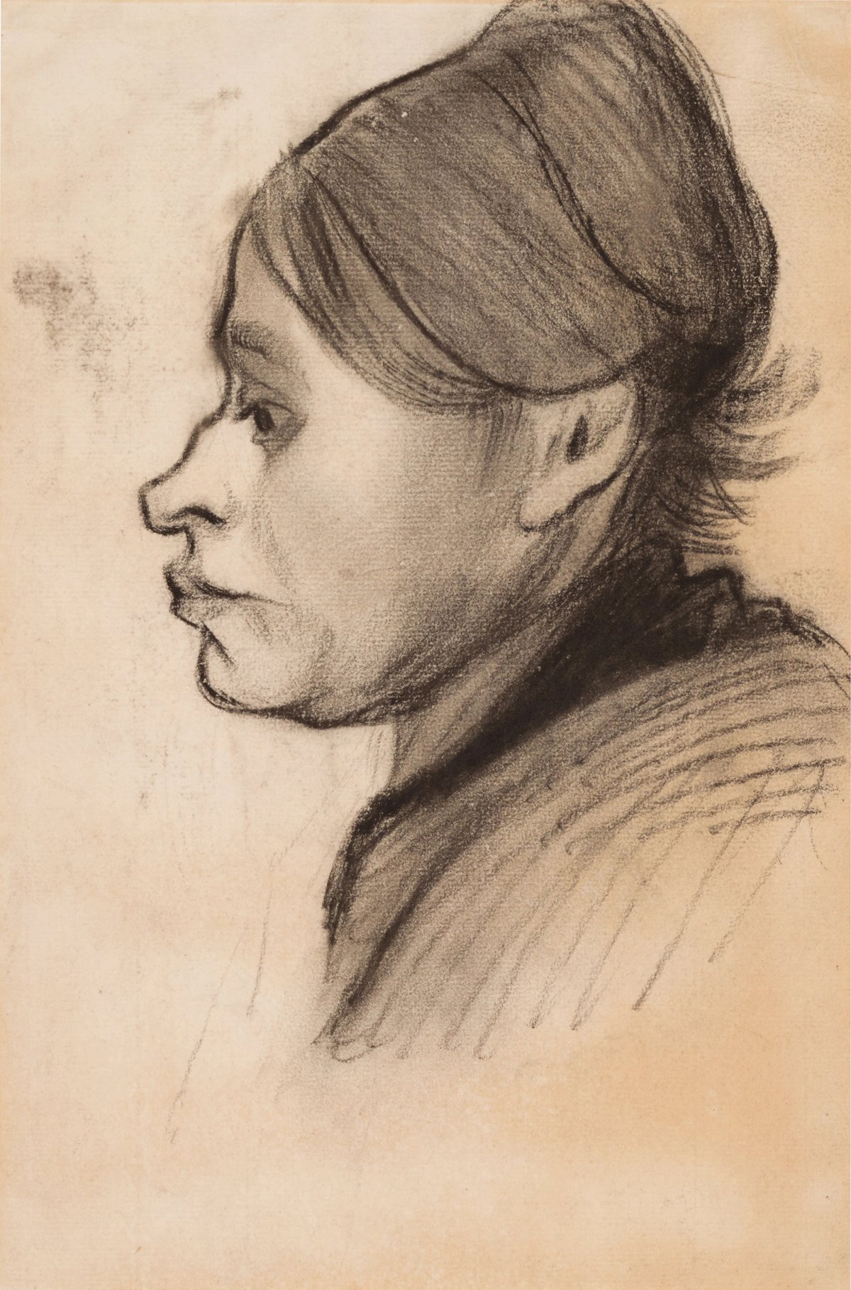 Head of a Peasant Woman, left profile (December 1884-May 1885), which comes up at Sotheby’s, London on 25 June (estimate £400,000-£600,000)
Sotheby’s