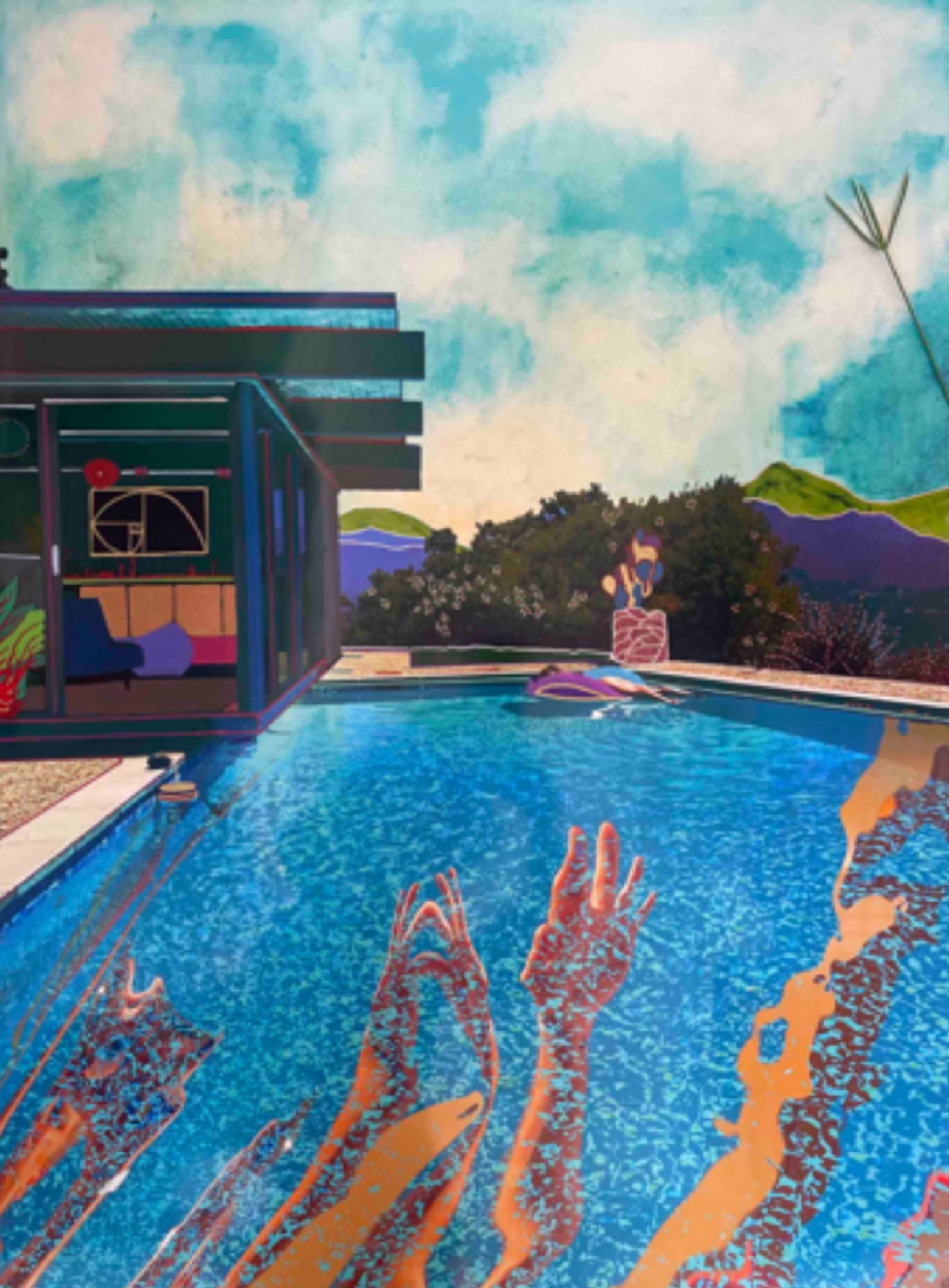 Hunter Biden, Hockney (2020). Mixed media on metallic paper. Courtesy Georges Bergès Gallery.