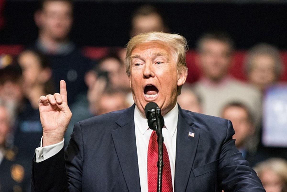 Donald Trump at a rally in Nashville on 15 March 2017 Image: Rex Features via AP Images