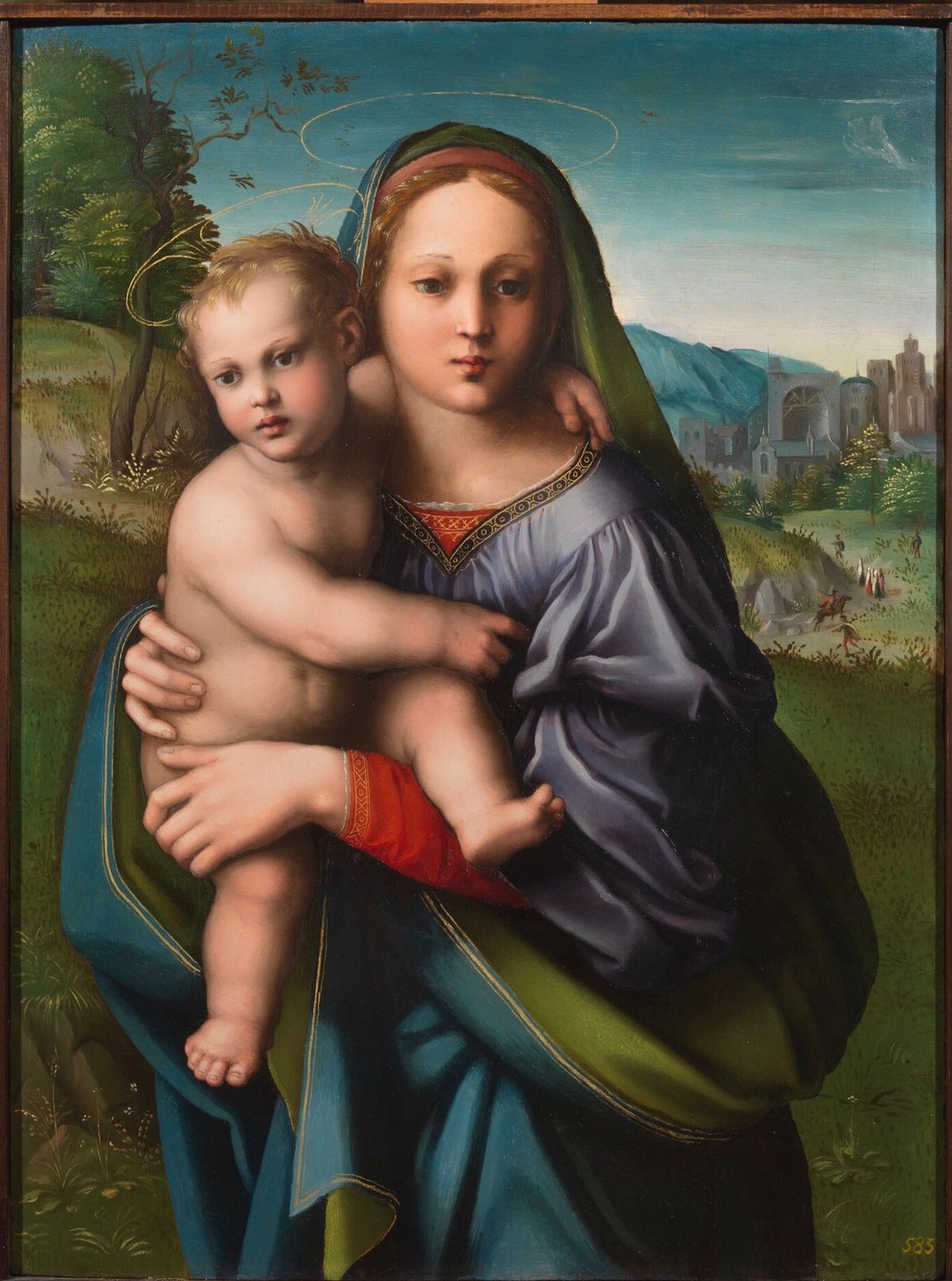 Frascione Arte of Florence shows Madonna and Child ($900,000), recently re-attributed to the Master of the Scandicci Lamentation.