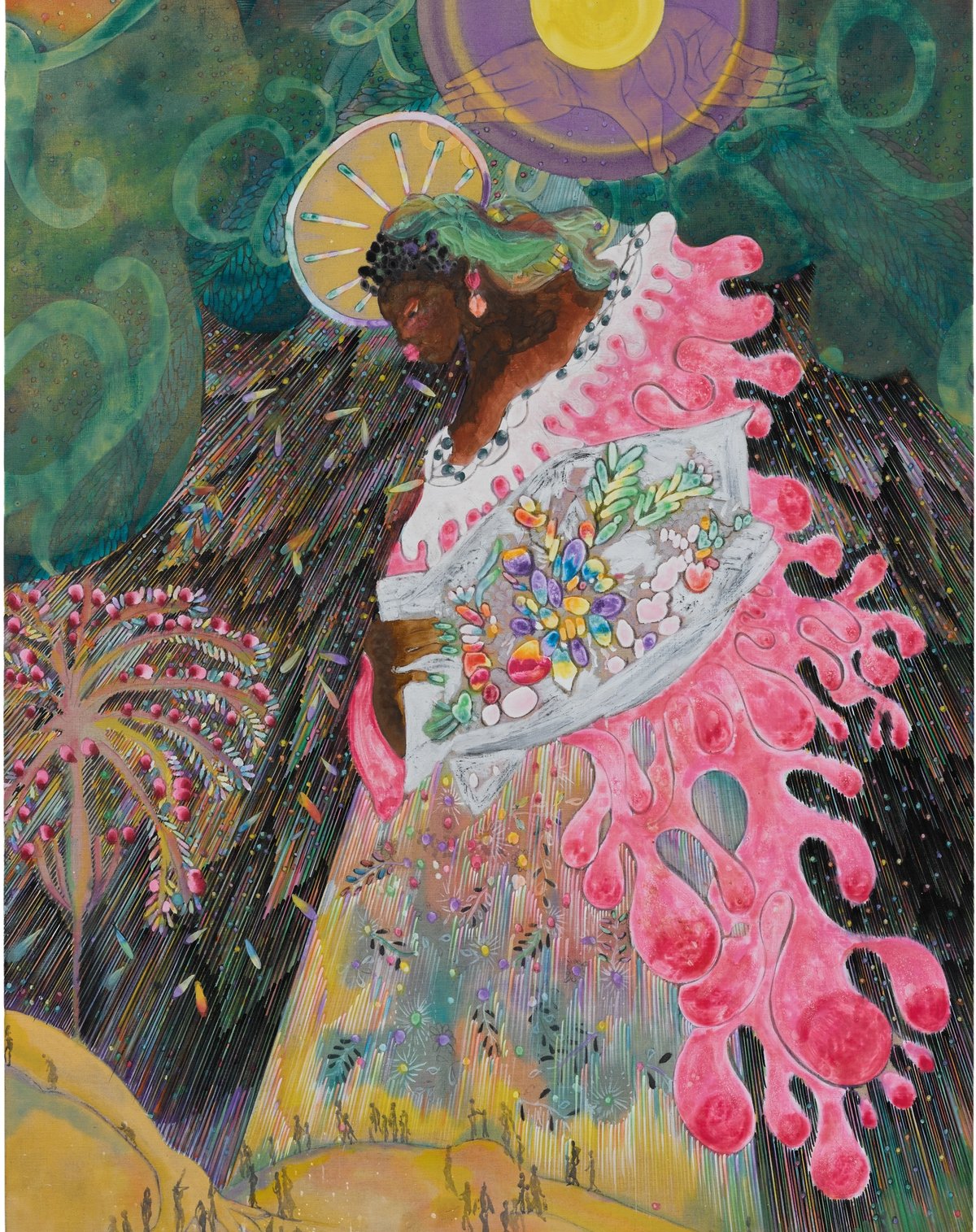Chris Ofili, Saint Laure (2026)
Photo: Jack Hems. © Chris Ofili. Courtesy the artist and Victoria Miro