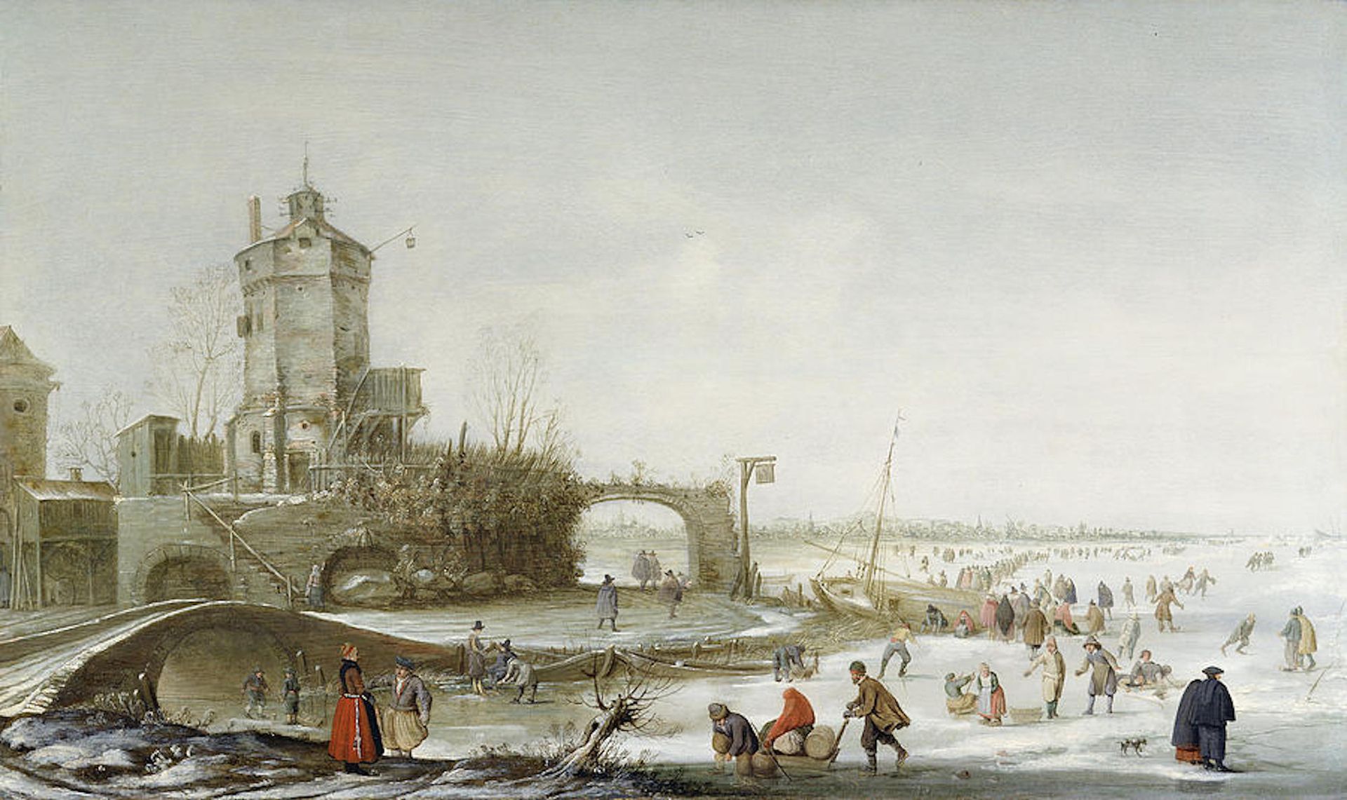 Hendrick Avercamp, Winter Landscape with Skater and Other Figures, 1630s Via Wikimedia Commons