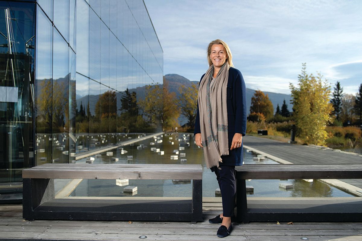 Bérengère Primat outside the Fondation Opale for contemporary Aboriginal art in Lens, Switzerland. © Olivier Maire