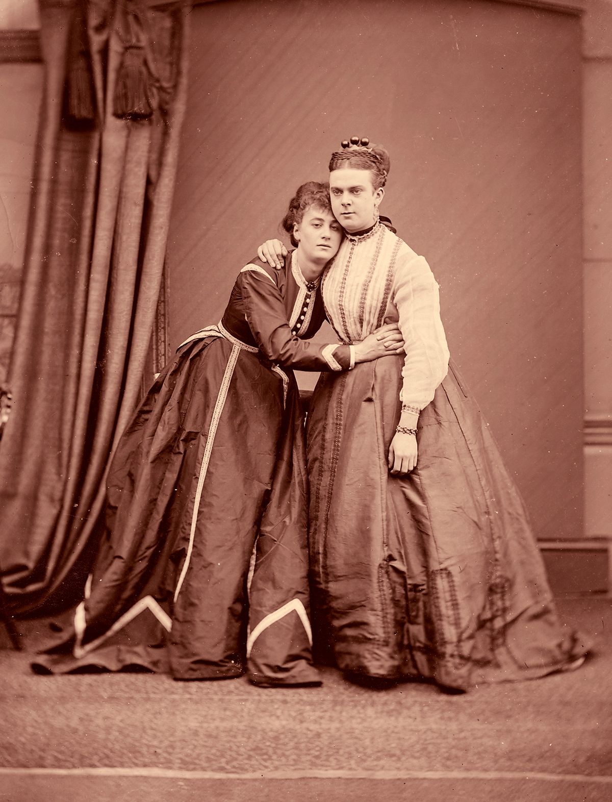 Queer Lens includes this print of Ernest Boulton and Frederick Park, cross-dressers in Victorian London, appearing here as theatrical double act Stella and Fanny (around 1870)
Essex Record Office (original), Getty Museum (print)