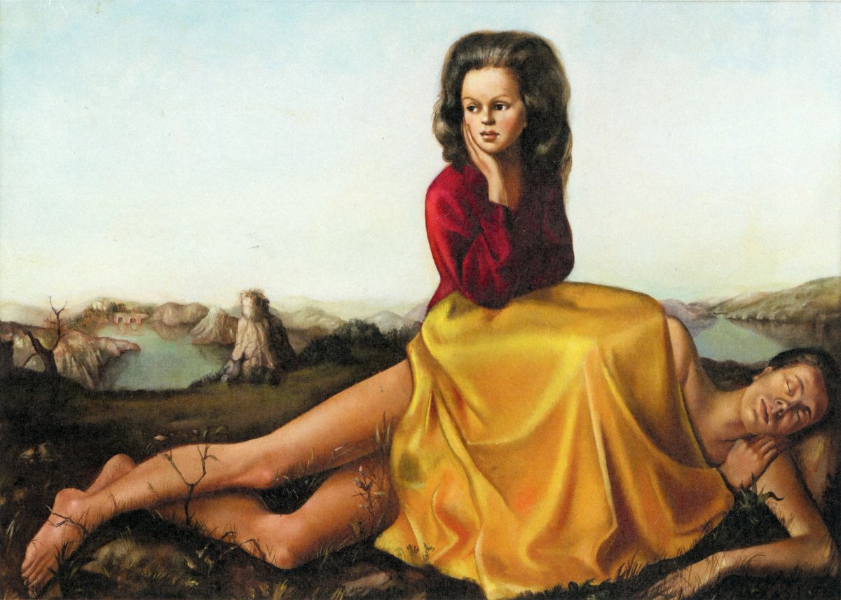 Leonor Fini, Woman Seated on a Naked Man (Femme assise sur un homme nu) (1942) Private collection