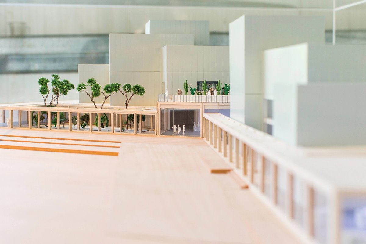 A maquette of the new centre, on show at Project Space Art Jameel Rogue Visuals FZ LLE 2018 — Christopher Pike, all rights reserved