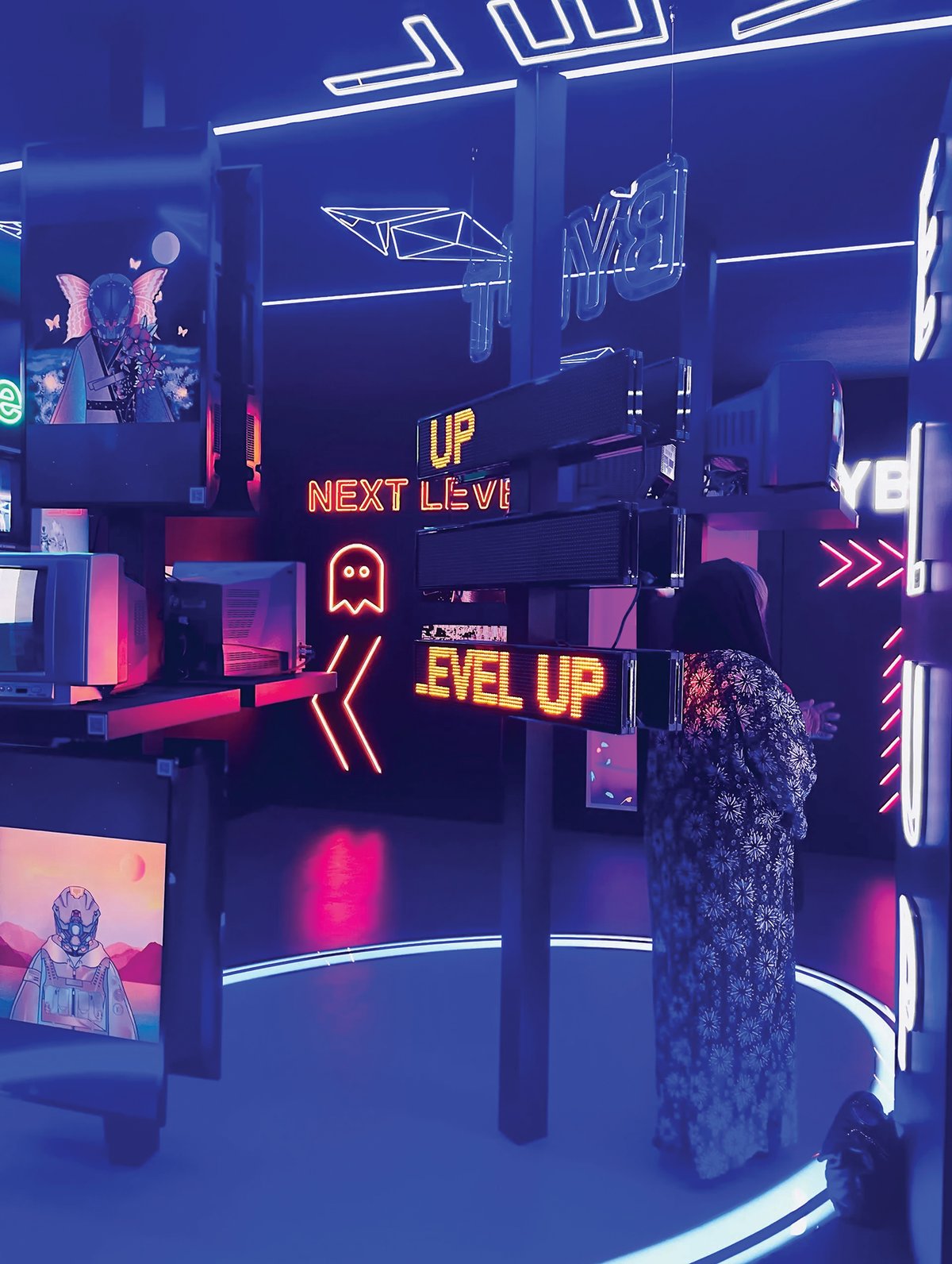 The new Digital section of the Emirati fair Art Dubai in 2022, focused on NFTs, cryptocurrency, video art and virtual reality. There is speculation that the NFT bubble is finally ready to burst, with creators feeling the squeeze
Photo: Aimee Dawson