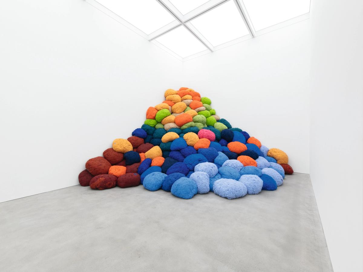 Alison Jacques' new 6,000 sq. ft Mayfair gallery has a double-height space allows that allows her to show large-scale works, such as Sheila Hicks’s Infinite Potential (2023)
Photo: Michal Brzezinski