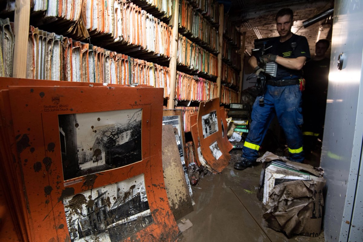 Stolberg's city archive has been flooded © Marius Becker/dpa/Alamy Live News