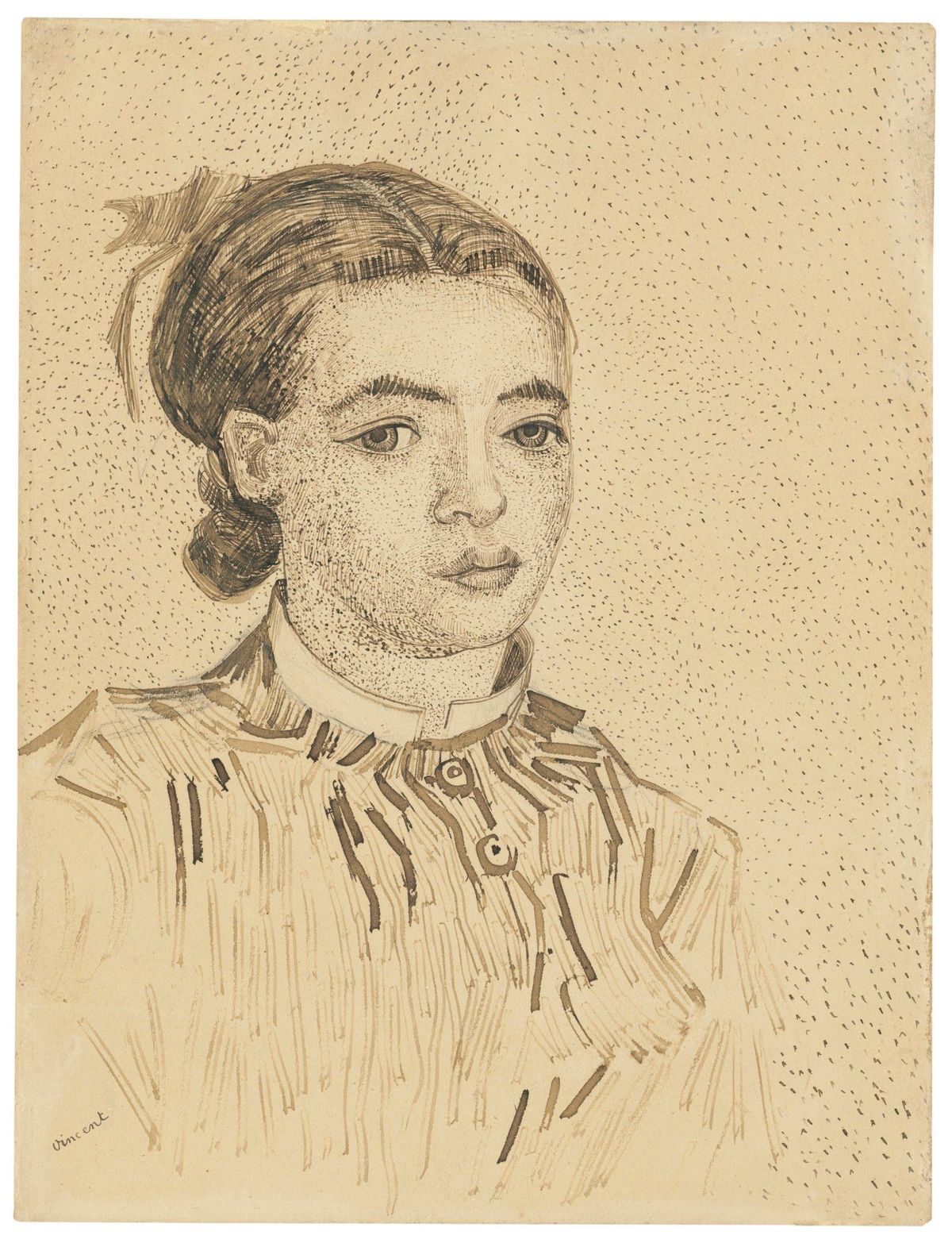 Vincent van Gogh’s drawing of La Mousmé (July-August 1888) Courtesy of Christie’s