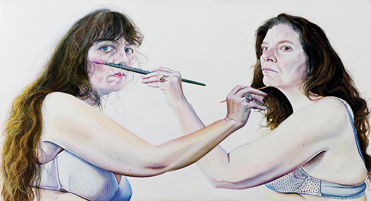 Ishbel Myerscough’s Two Painters (2025), of the artist with longtime friend and fellow artist Chantal Joffe
Courtesy of the artist and Flowers Gallery