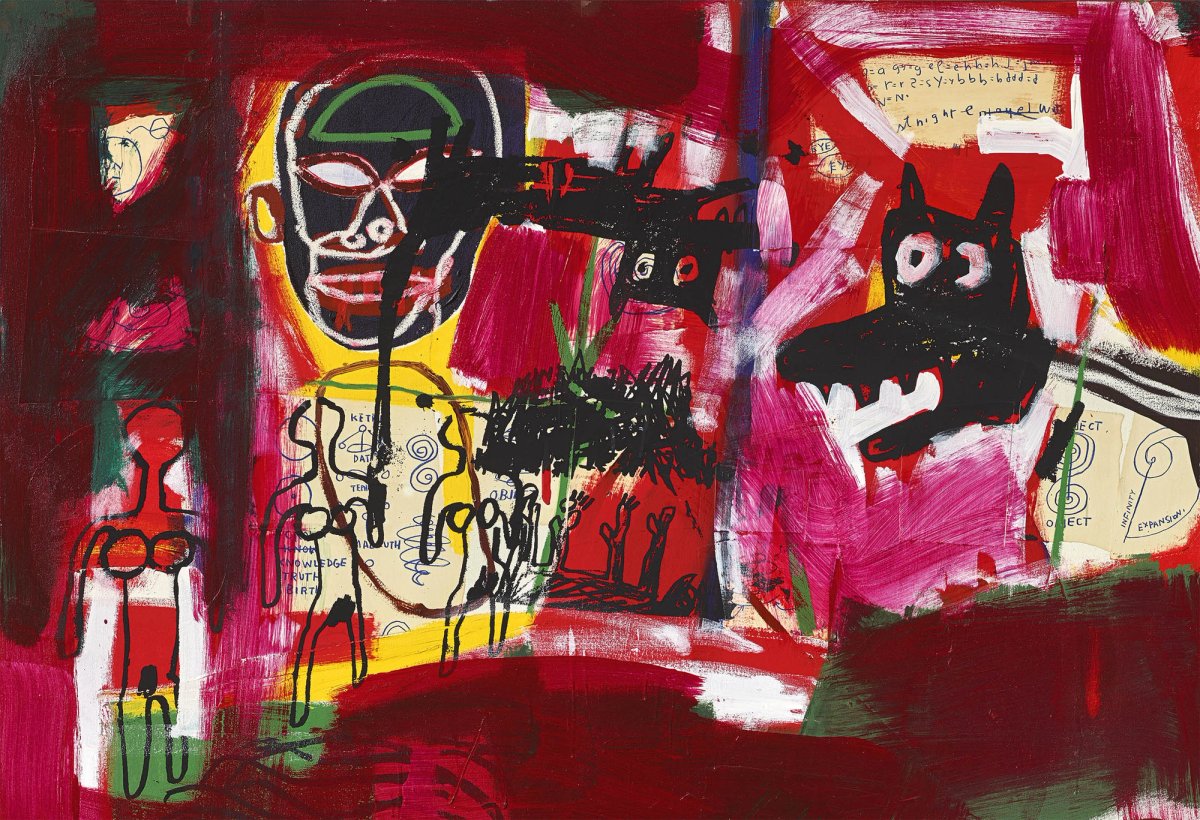 The highlight of Christie’s 20th-/21st-century evening sale is Jean-Michel Basquiat’s 1984 work Sabado por la Noche (Saturday night), which has an estimate of HK$95m-HK$125m ($12.2m-$16m). It previously sold in 2019, at Christie’s London, for $10m Christie’s Images Ltd 2025
