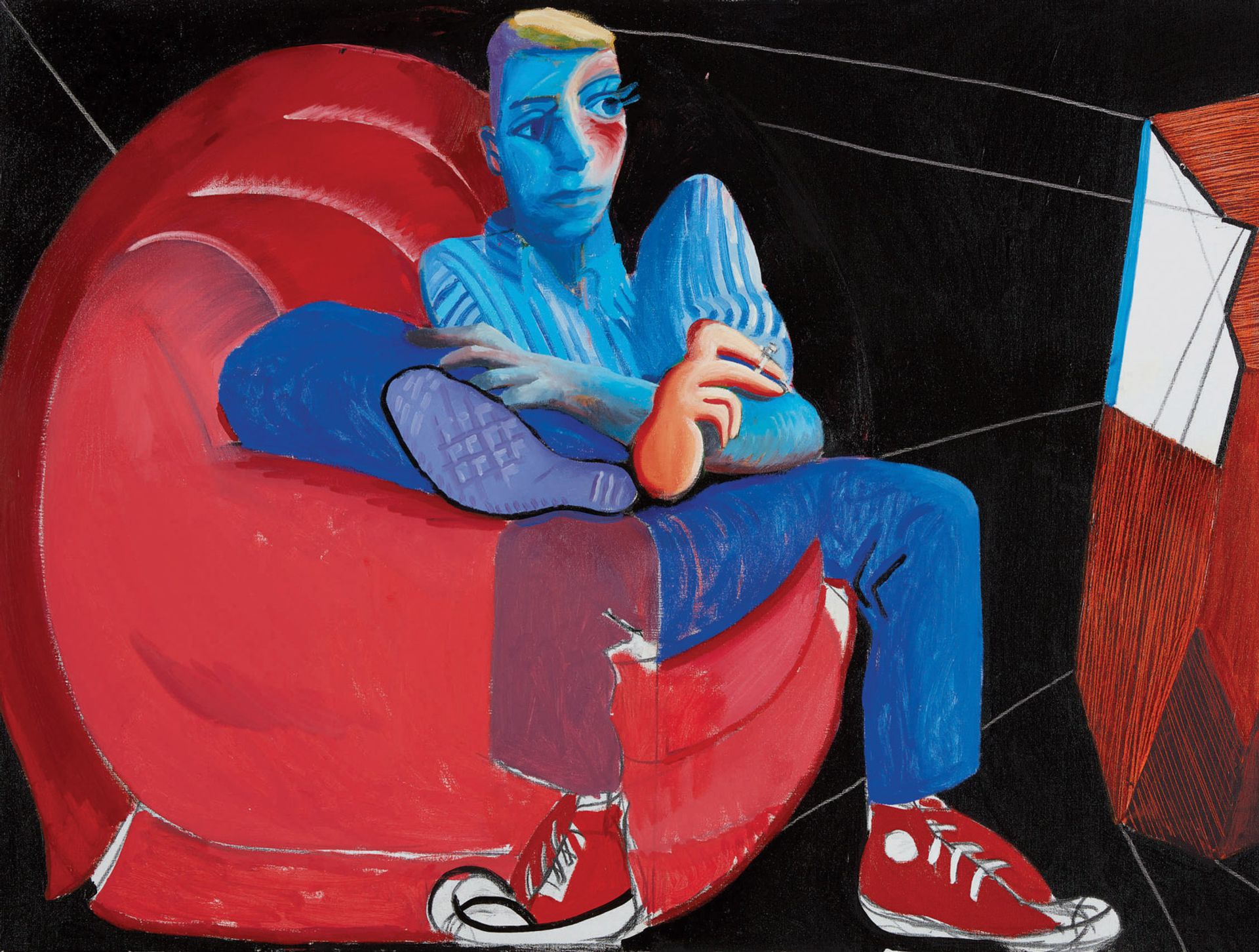 David Hockney, Ian Watching Television (1987) Courtesy of Sotheby's