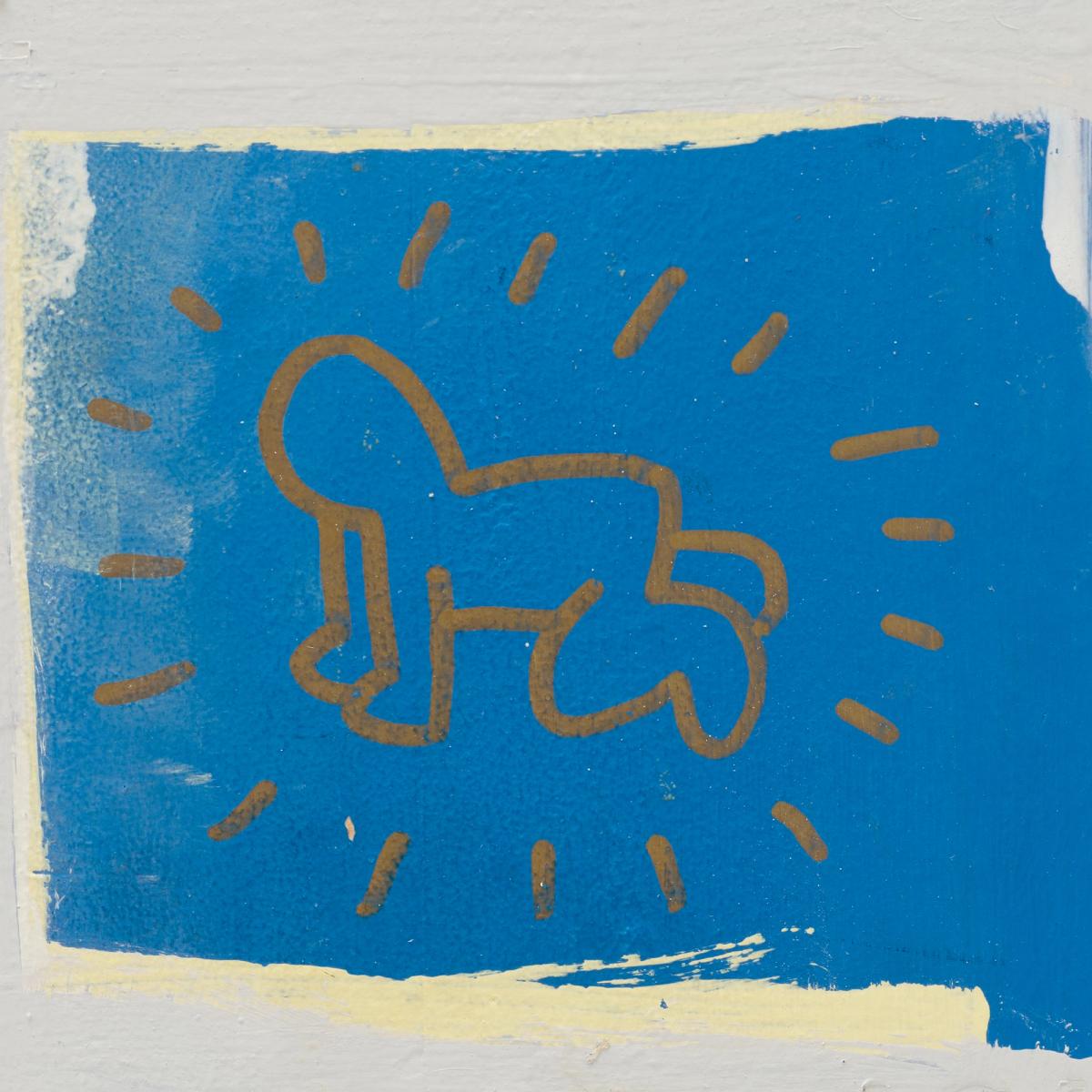 Keith Haring drew this Radiant Baby with gold paint pen he was given as a gift. Courtesy Rago/Wright