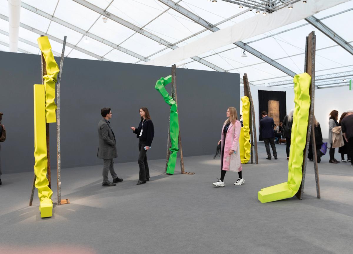 Gagosian spotlighted mid-career artist Carol Bove on its Frieze London stand; the nine sculptures on show all sold on the opening day David Owens