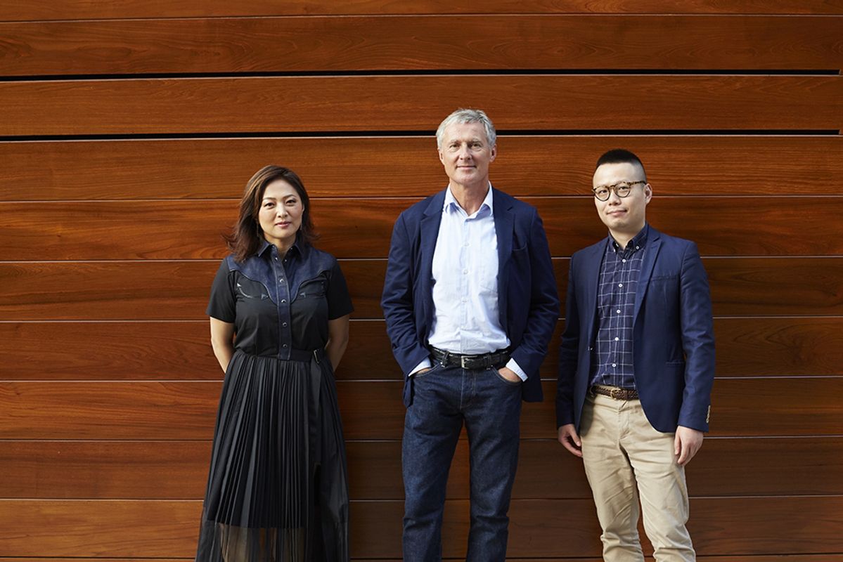 Jennifer Yum, David Zwirner and Leo Xu Photo: Anna Bauer. Courtesy David Zwirner, New York, London, Hong Kong