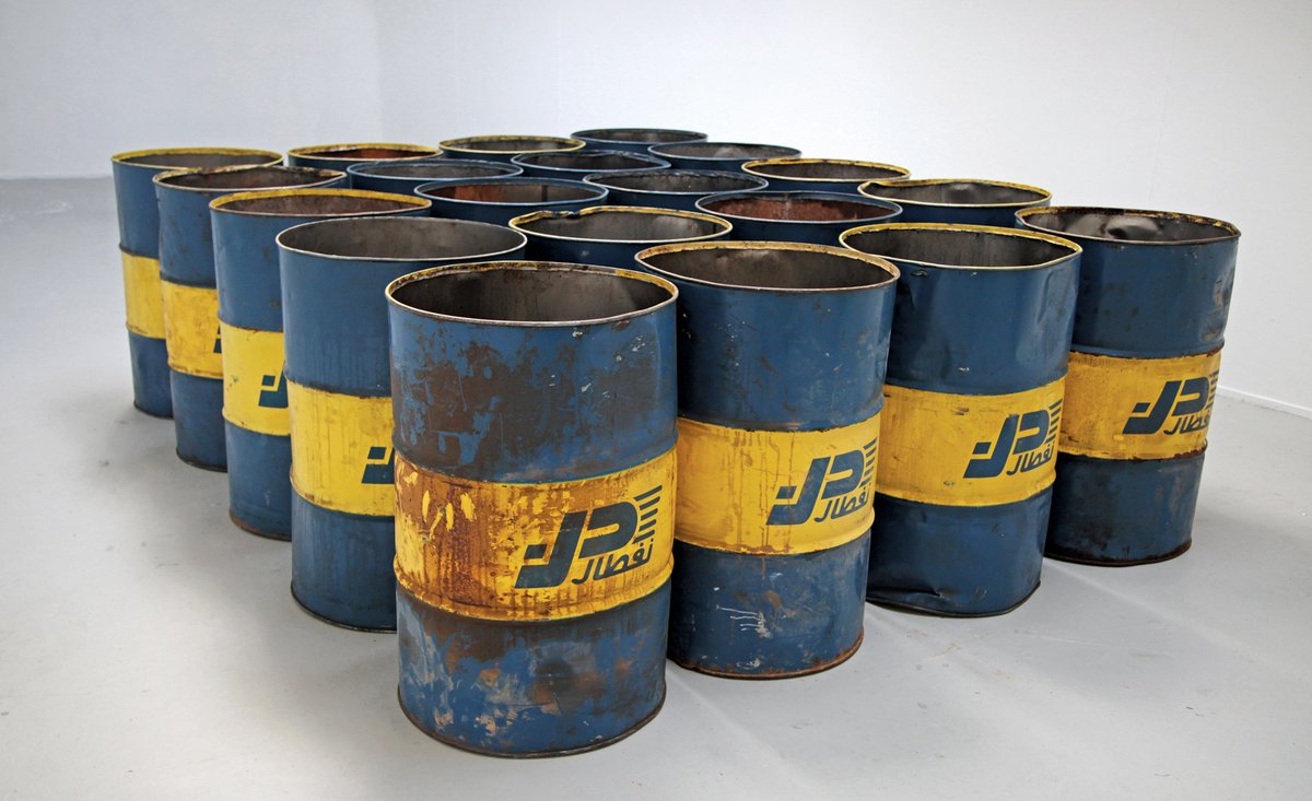 20 Naftal Oil Barrels form part of Ourahmane's installation The Third Choir (2015) The artist.; CZ-5HE Radio Transmitter; Dublin