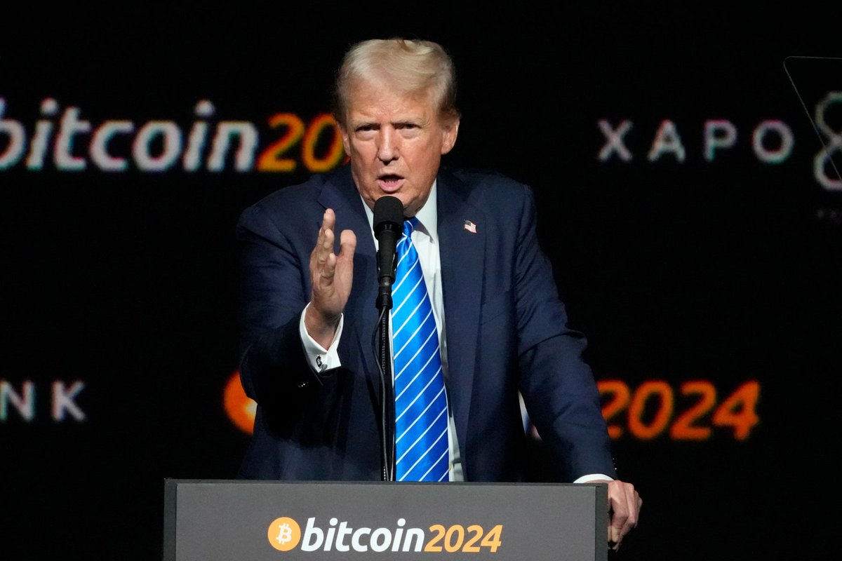 Tales from the crypto: self-styled crypto superhero Donald Trump has issued four collections of NFTs
Photo: Mark Humphrey; © The Associated Press