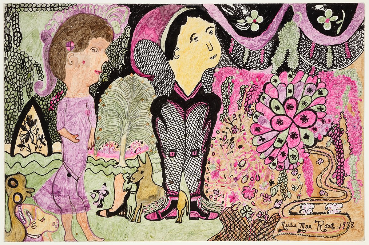 Nellie Mae Rowe, Untitled (The Angel and the Devil's Boot), 1978 High Museum of Art