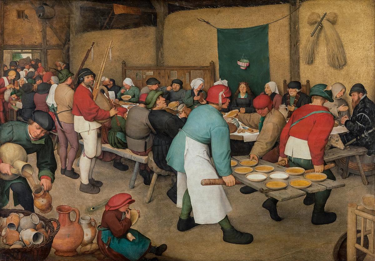 Bruegel's depictions of rural  life—such as The Peasant Wedding (around 1567) earned him the title "Peasant Bruegel" © KHM-Museumsverband