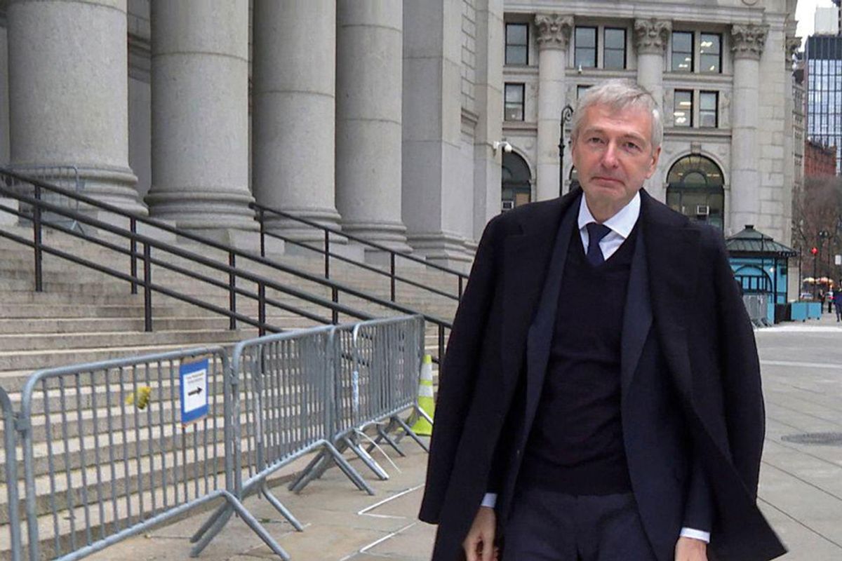 Russian oligarch Dmitry Rybolovlev arrives at court in New York during a three-week trial that brought an end to his long-running dispute against Sotheby’s Associated Press/Alamy Stock Photo