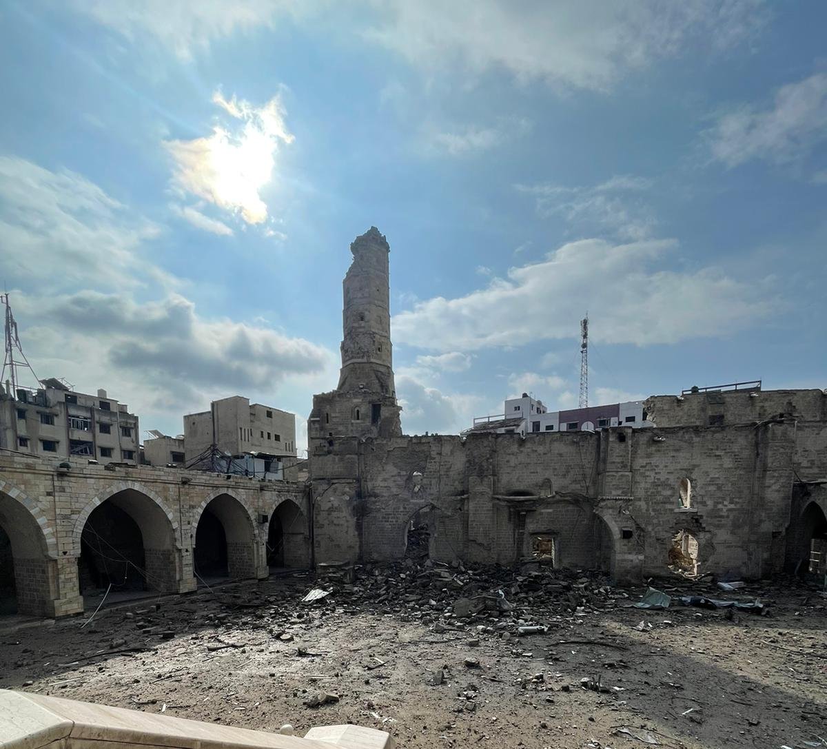 The Great Omari Mosque after it was damaged in February 2025
Photo: Fadel Al Utol