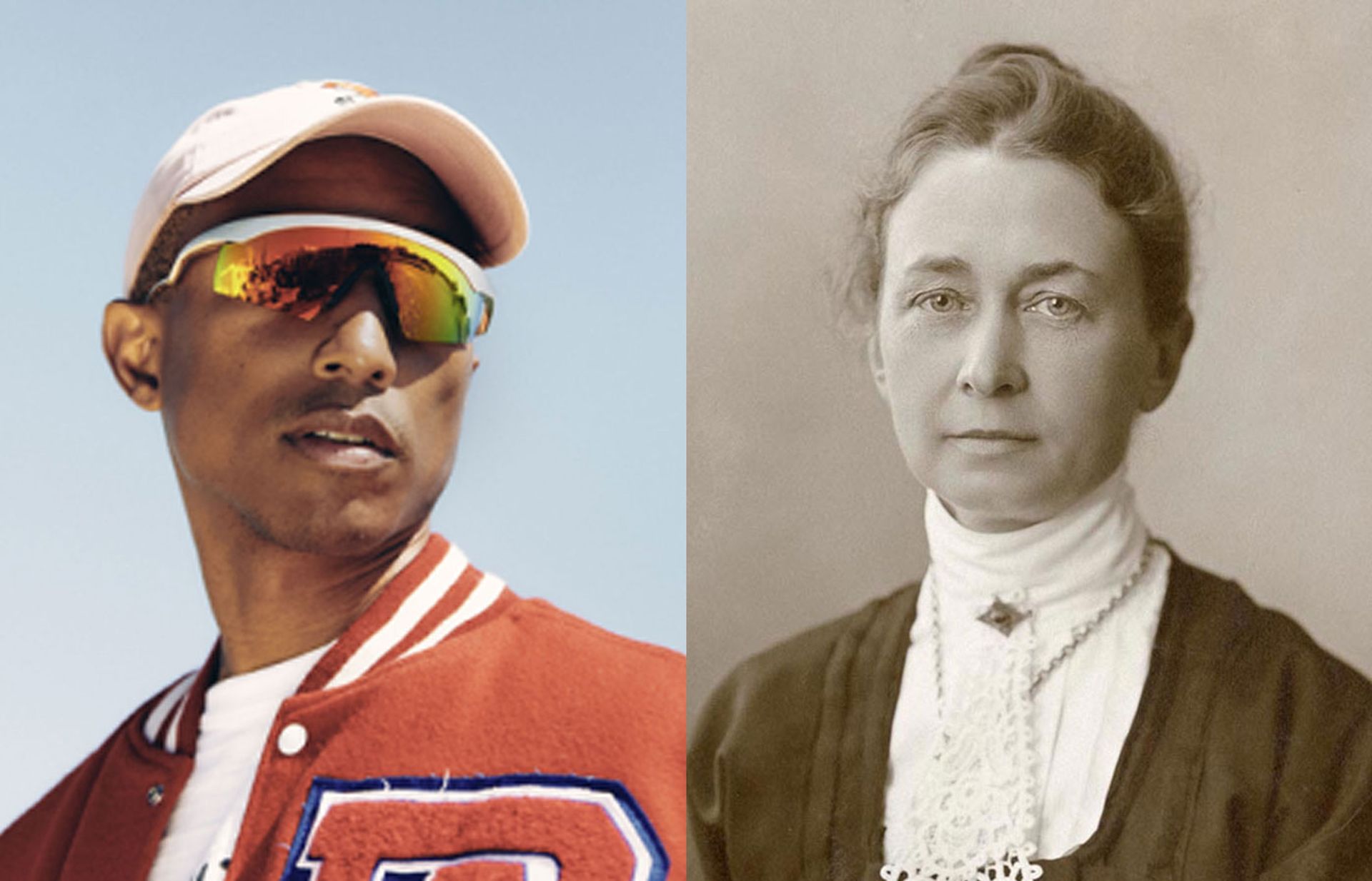 Pharrell Willilams (left) is offering an NFT edition of Paintings for the Temple by Hilma af Klint (right) on his Goda platform