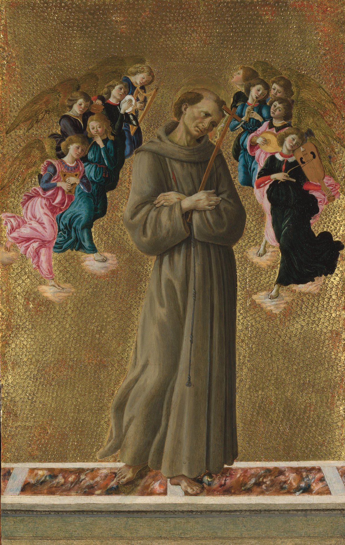 The National Gallery show includes Sandro Botticelli’s Saint Francis of Assisi with Angels (1475-80) © The National Gallery, London