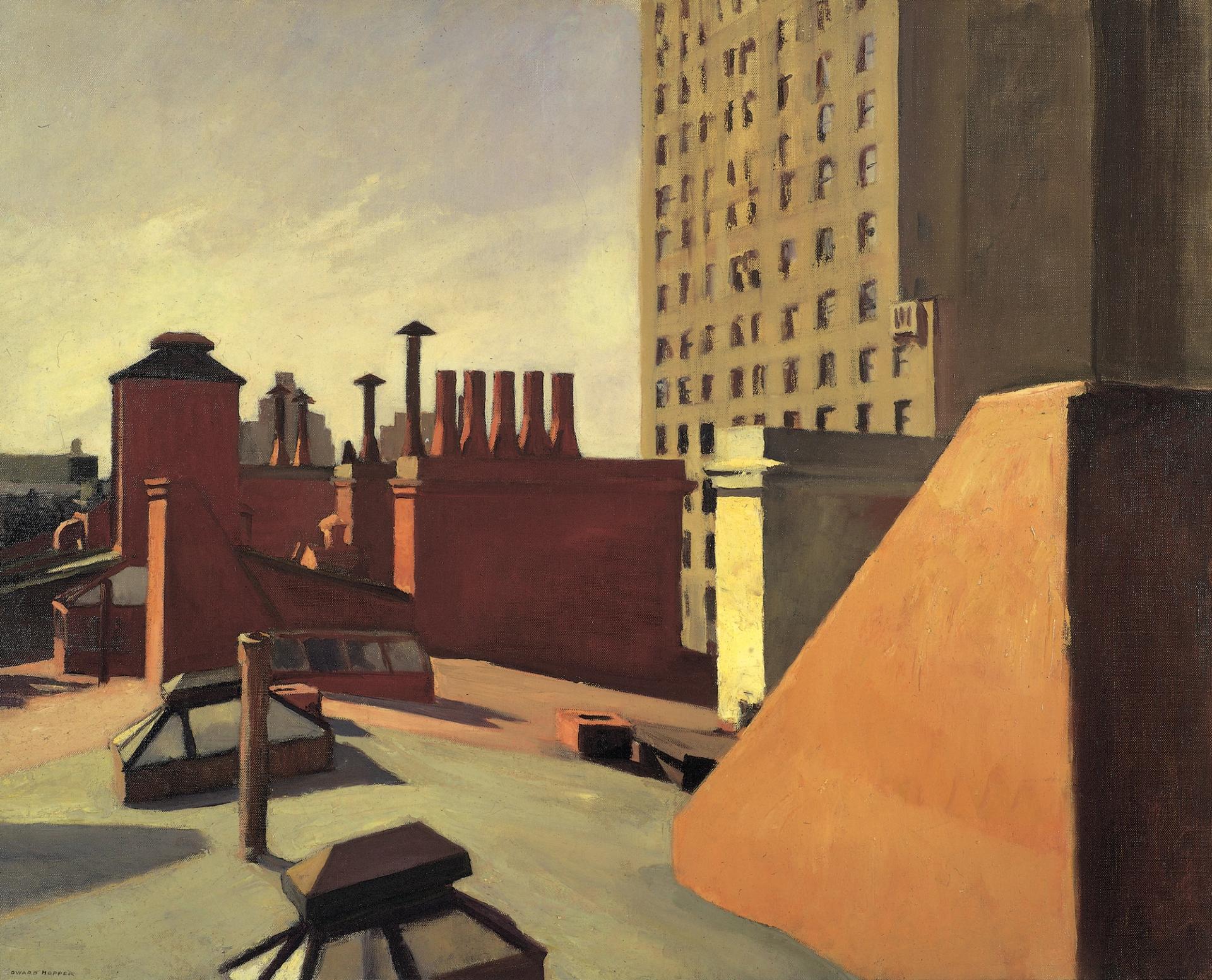 Edward Hopper, City Roofs (1932). © 2022 Heirs of Josephine N. Hopper/Licensed by Artists Rights Society (ARS), New York.