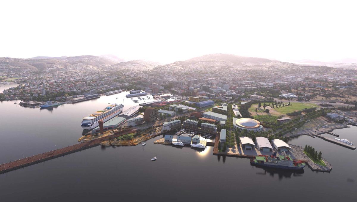 Plans for the 13,000 sq. m truth-and-reconciliation park at Macquarie Point have been scaled down dramatically

Rendering: rush wright + fender katsalidis