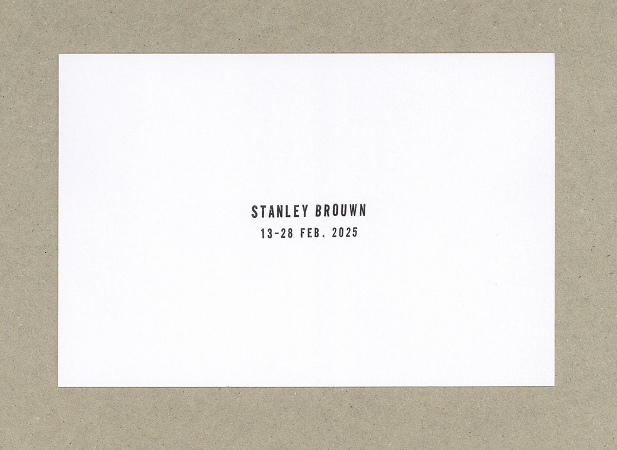 Louder than words: a flyer for Stanley Brouwn’s exhibition at Portal 5 gives nothing away Courtesy of Yoshi Hill