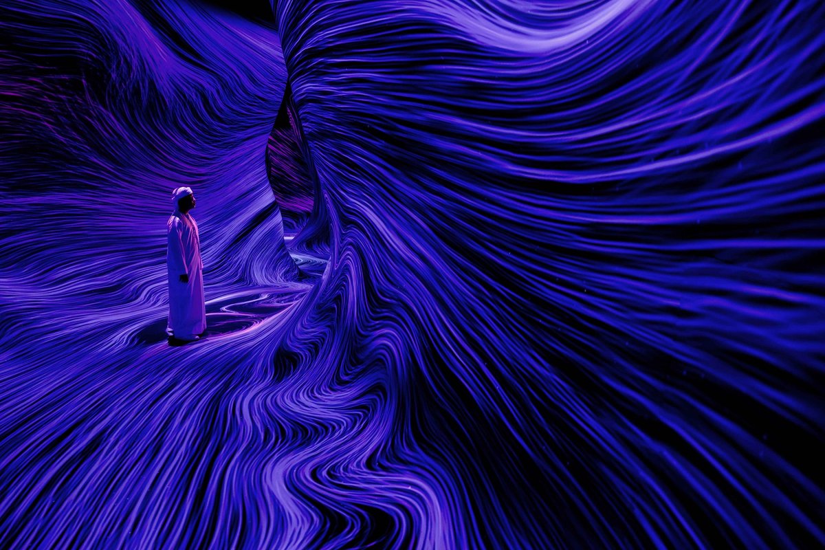 teamLab, Wind Form (2025). Sound: Hideaki Takahashi © teamLab Phenomena Abu Dhabi