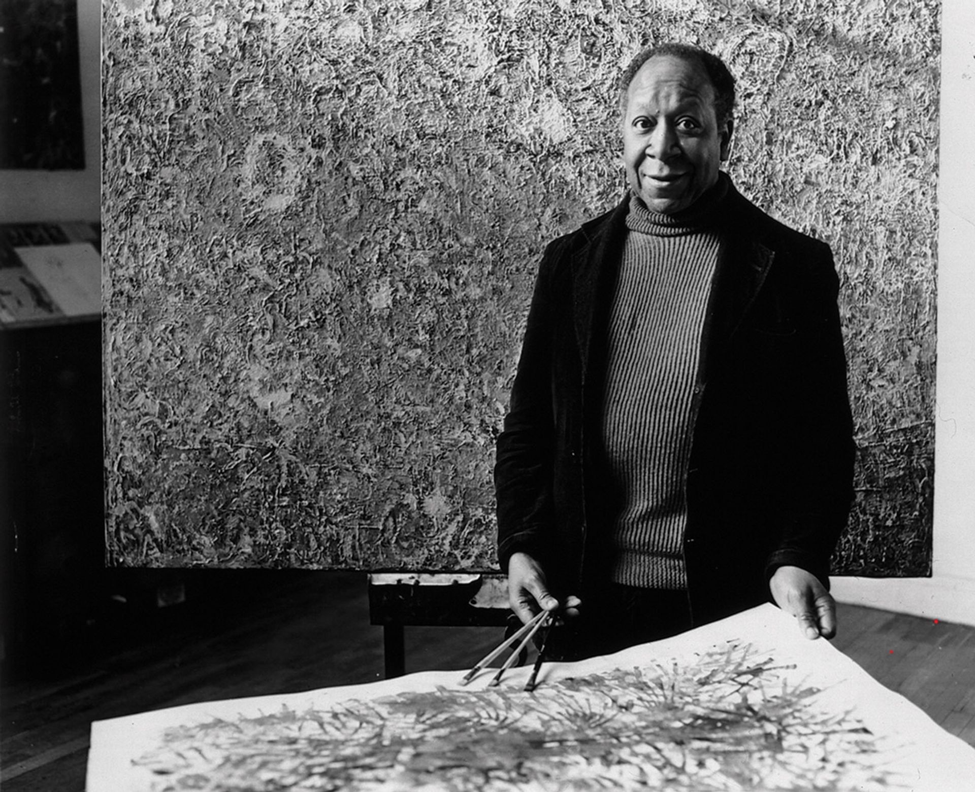 Beauford Delaney in his Paris studio in the 1960s. He moved to the city in the 1950s, staying there until he died in 1979 Courtesy of Michael Rosenfeld Gallery, New York