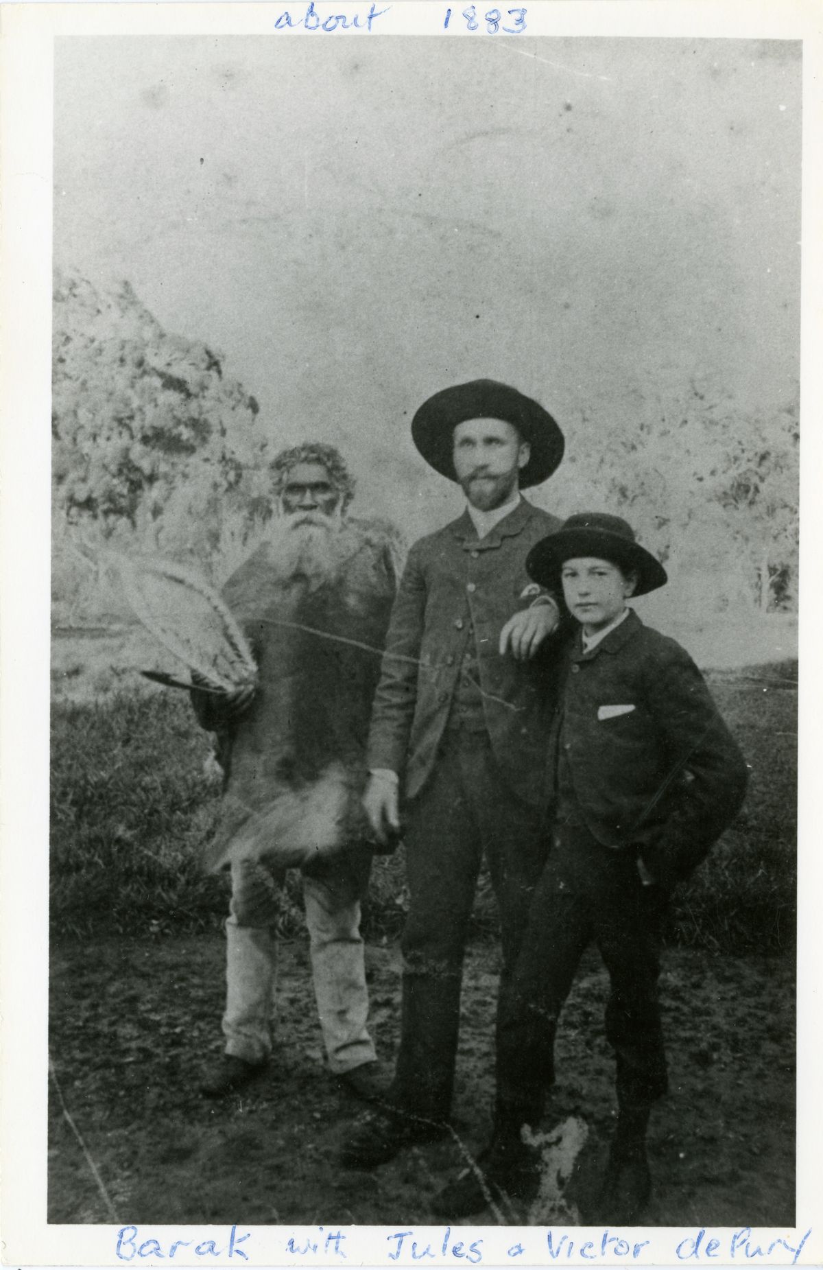 William Barak with Jules and Victor de Pury around 1883. Courtesy Yarra Ranges Regional Museum