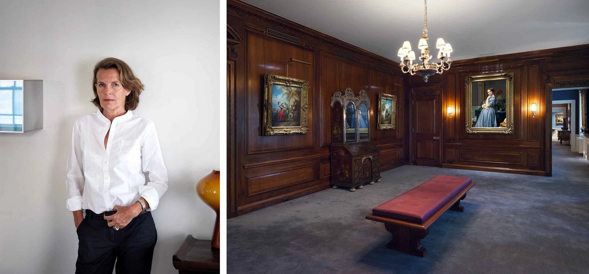 Left: Annabelle Selldorf. Right: The Walnut Room at the redesigned Frick Collection
Selldorf: Photo: Stephen Kent Johnson/OTTO. Walnut Room: Photo: Joseph Coscia Jr.