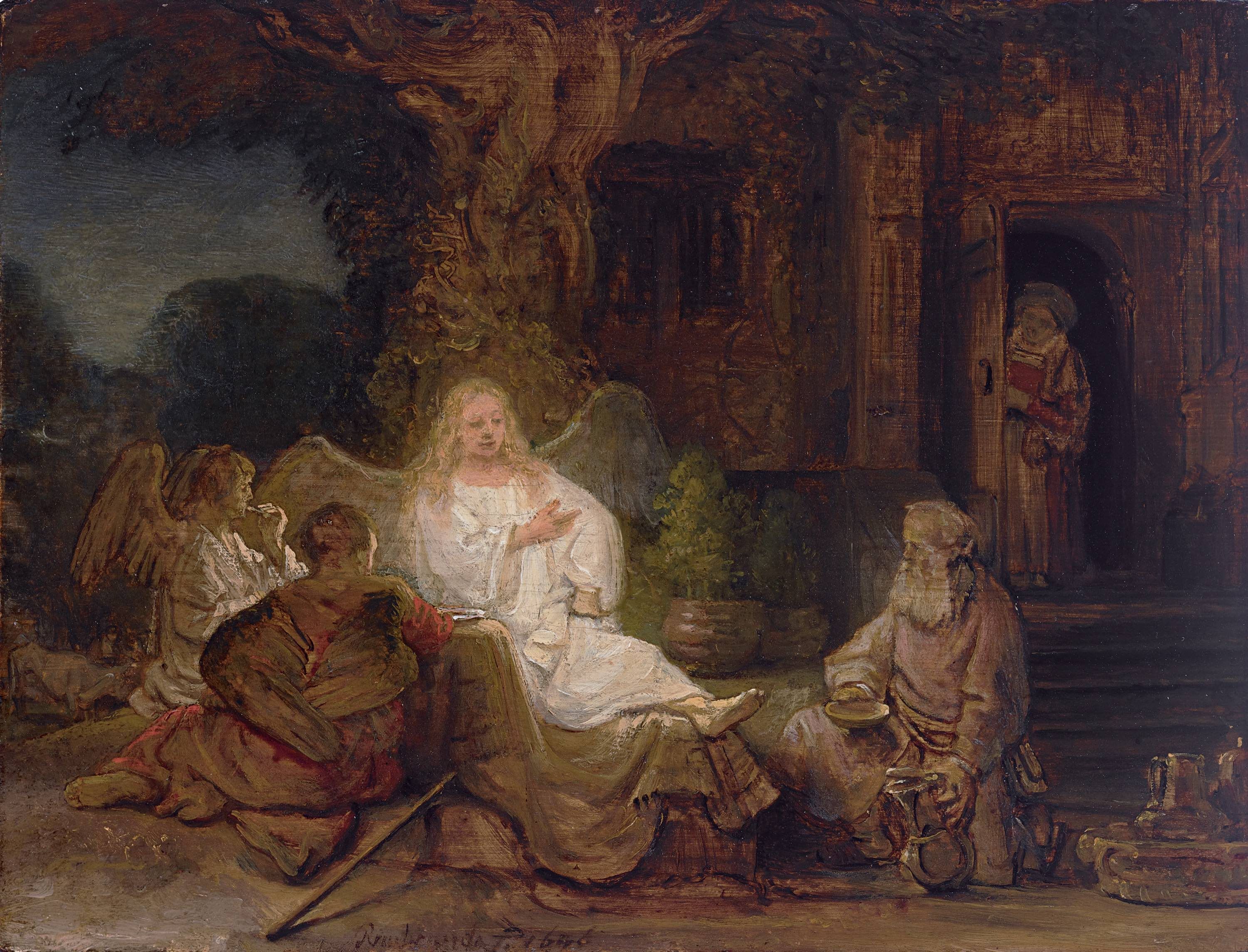 Abraham and the Angels (1646), Rembrandt van Rijn courtesy Sotheby's