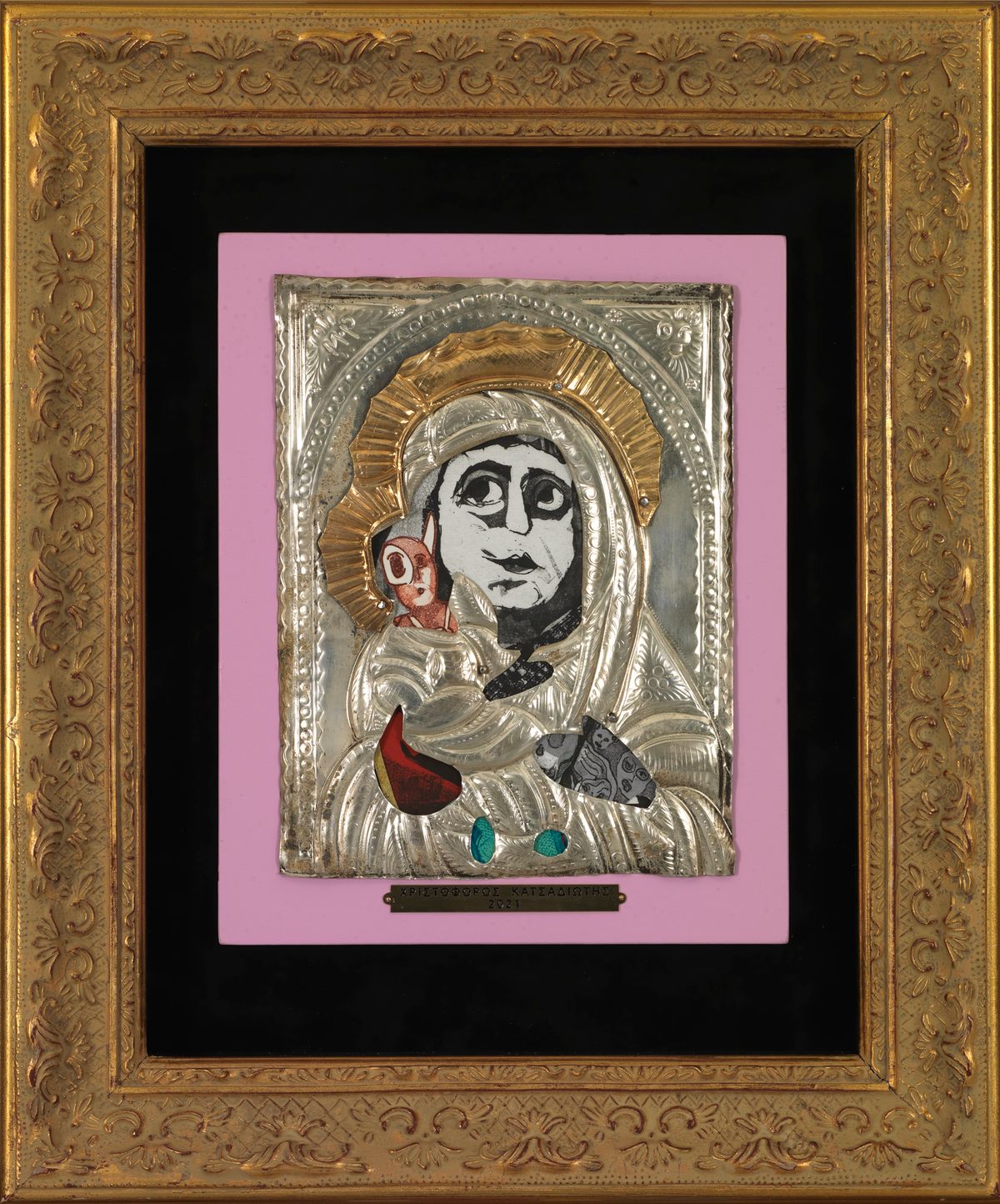 Christophoros Katsadiotis's Icon Νο 17, 2021 was among the works caught up in the attack
Christophoros Katsadiotis collection. Photo credit: Odysseas Vaharidis