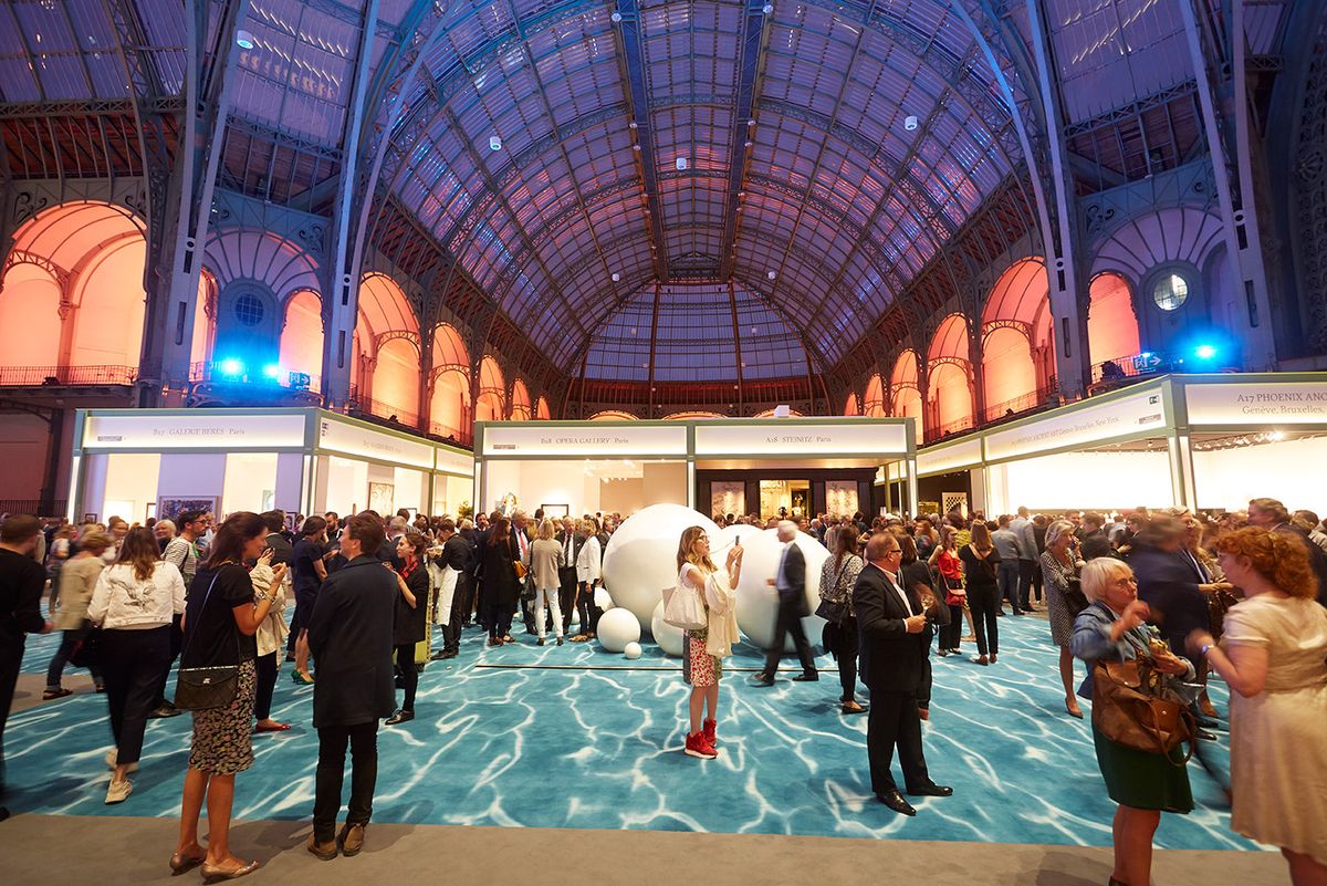 Crowds at the opening of La Biennale Paris last year—an alien sight in a socially distanced age © Florent Drillon