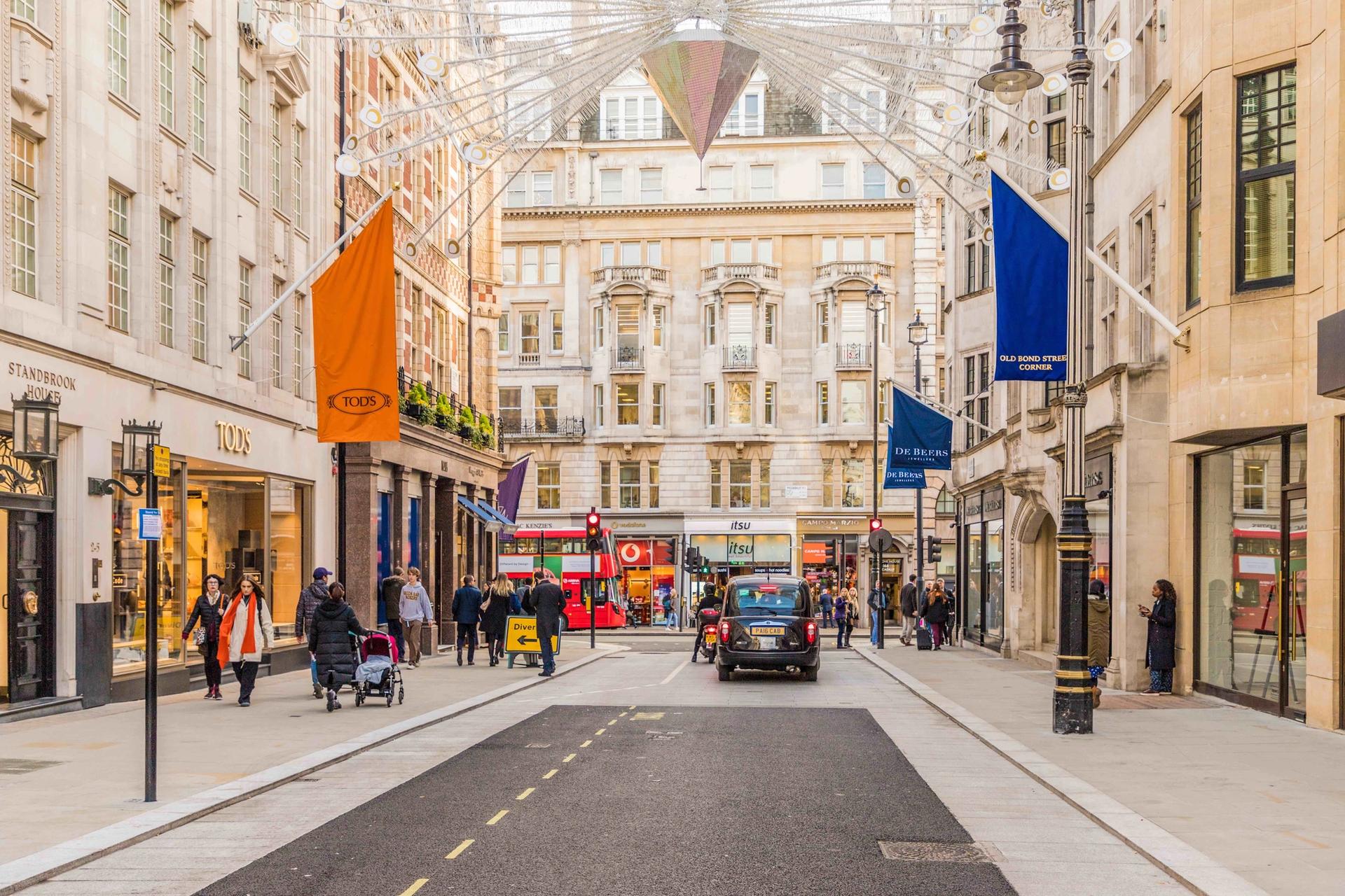 Old Bond Street in London could suffer under a 'tourist tax' Alamy