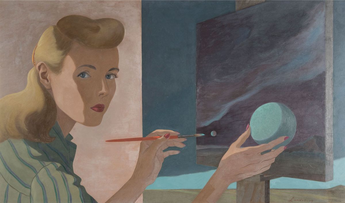 Artists of the 1930s and 40s respond to advances in science: Helen Lundeberg’s Self Portrait (1944) © The Feitelson/Lundeberg Art Foundation; Photo: Peter Jacobs