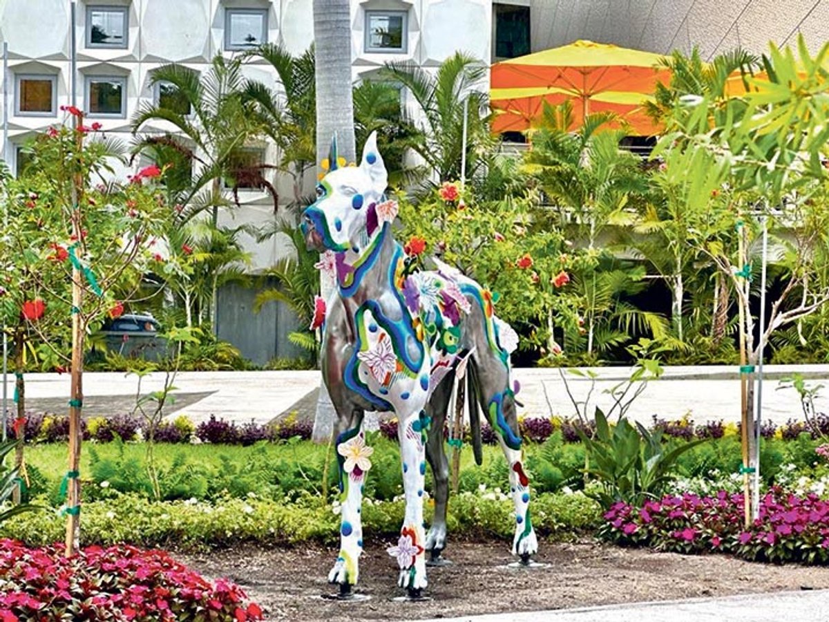 Pet project: a great dane statue in the new dogs and cats sculpture garden Miguel Ferro