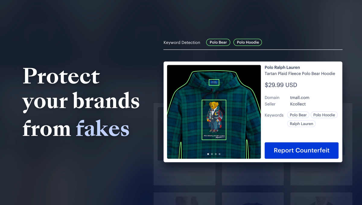 Marqvision uses data scraping software tools to identify counterfeits online. Courtesy of Marqvision
