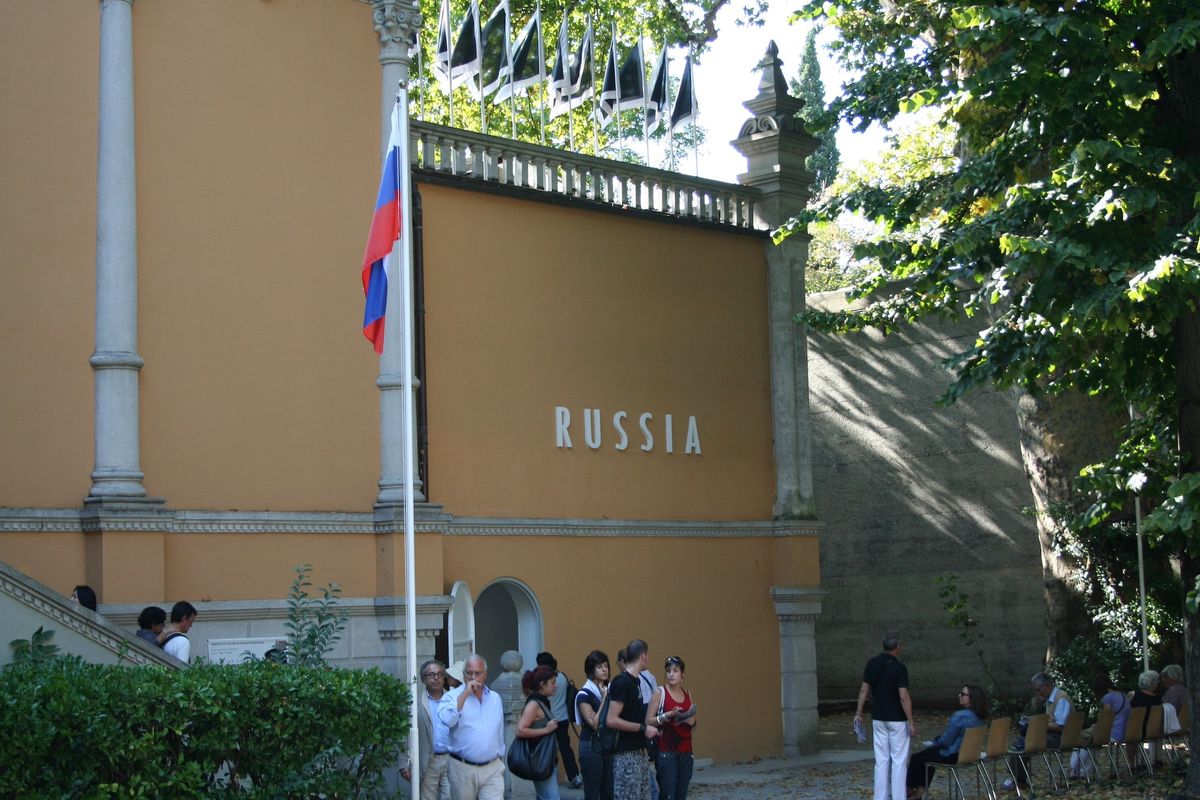 The Russian Venice Biennale pavilion in the Giardini Photo by Cyril S, via Wikimedia Commons