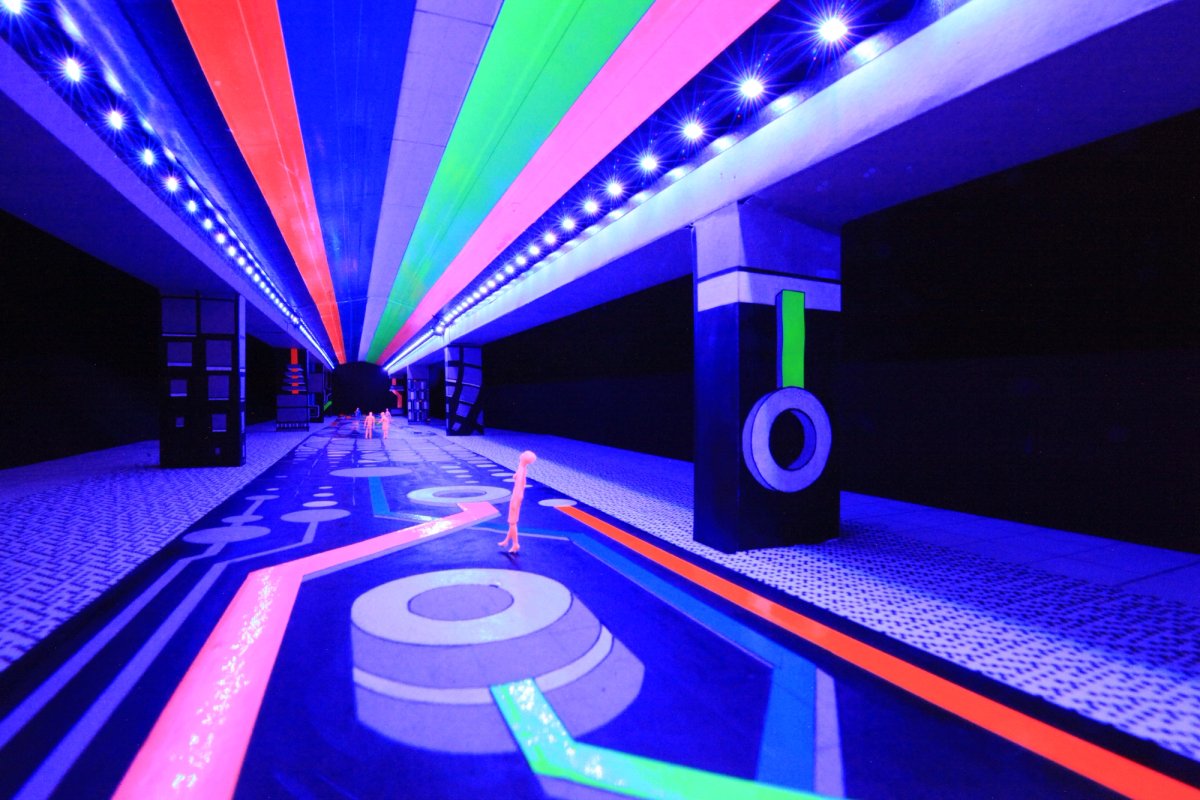 A mockup of Jessica Angel's Voxel Bridge, which will be installed underneath the Cambie Bridge in Vancouver Courtesy of the artist/Vancouver Biennale