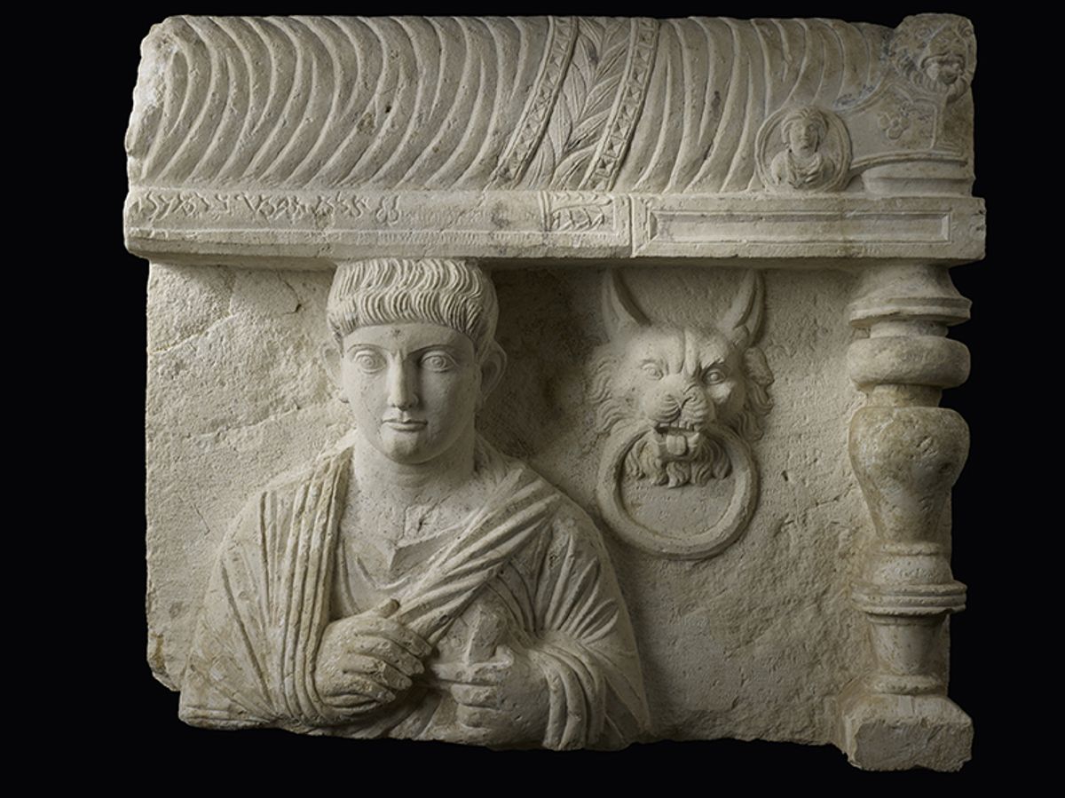 Funerary relief with inscription representing a portrait male. Syria, Palmyra (first half of the second century AD © MAH, photo: F. Bevilacqua