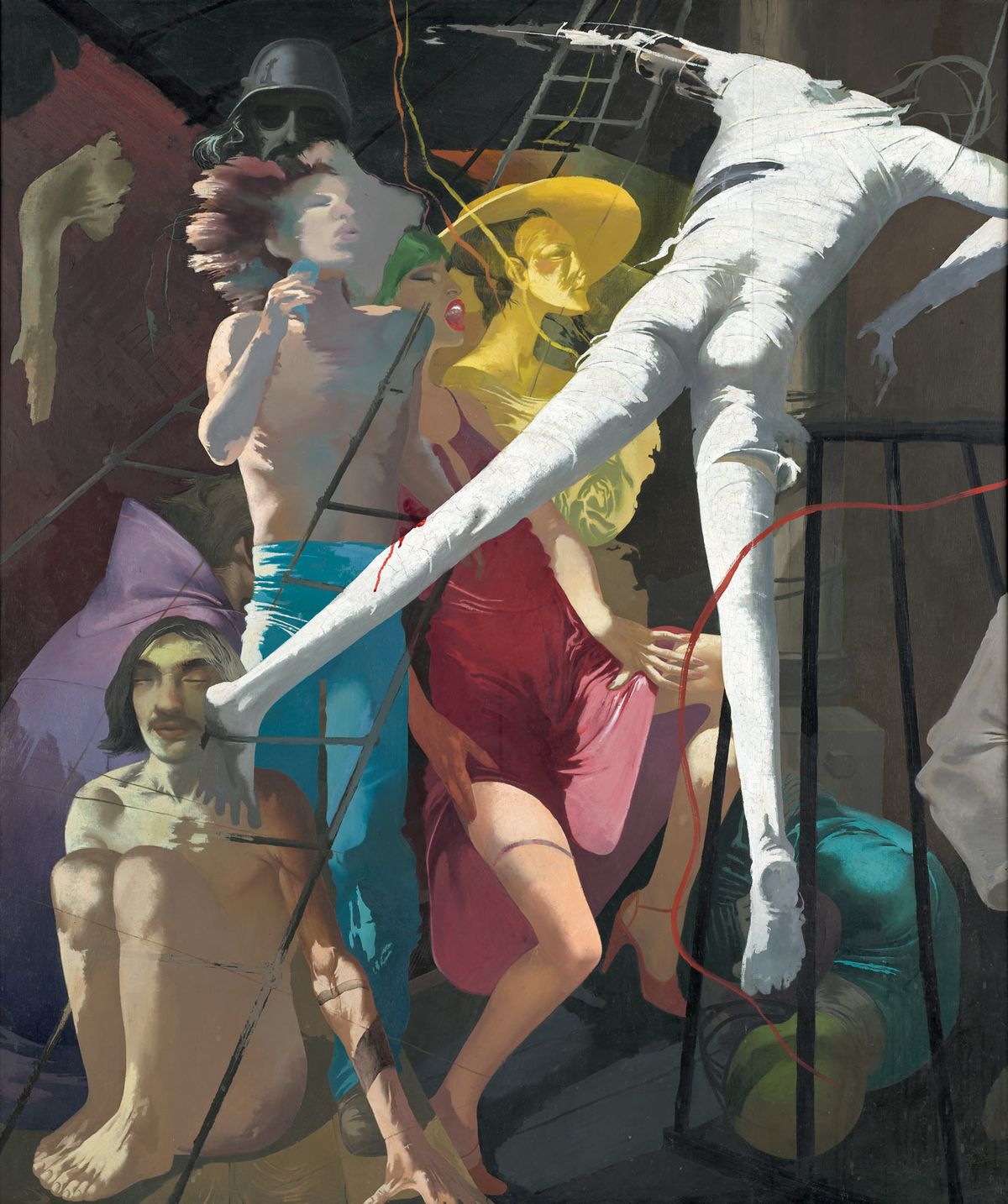 Das Narrenschiff (1981/82) by Arno Rink, who is the subject of a new exhibition at Leipzig’s Museum of Fine Arts Galerie Schwind; Öl auf Hartfaser