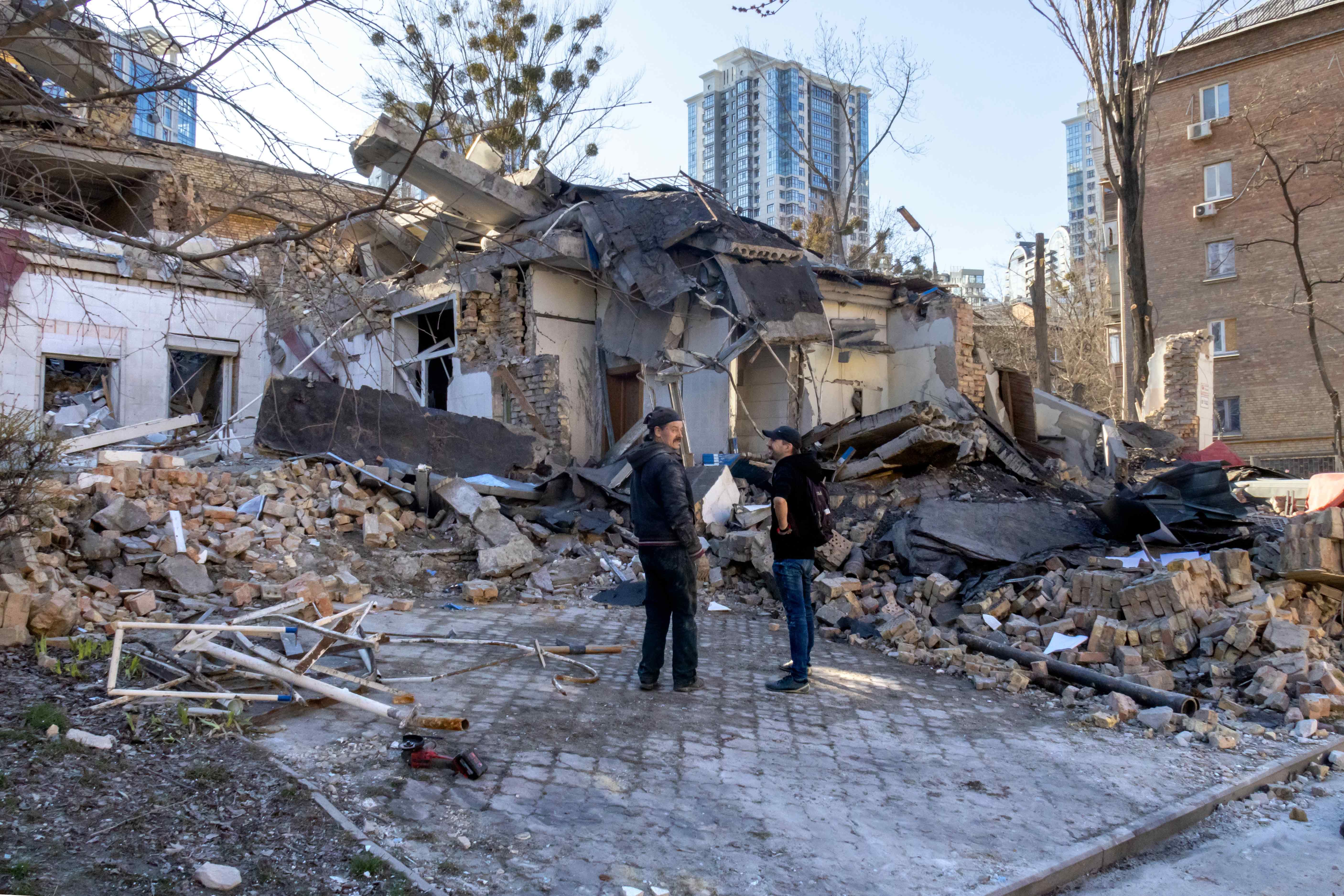 The Mykhailo Boichuk Kyiv State Academy of Decorative and Applied Arts and Design was struck while classes were in progress

Photo: Ukrinform/NurPhoto via Getty Images