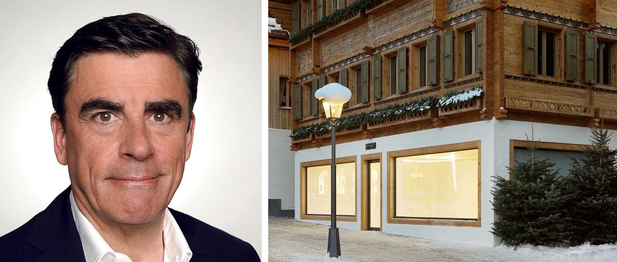 A former chairman of Christie's in Switzerland, Andreas Rumbler (left) partnered with Lévy Gorvy before operating as an independent dealer in Zurich. Last year Gagosian opened a new gallery in Gstaad, Switzerland (right). Rumbler: Courtesy Gagosian; gallery: Annik Wetter photography