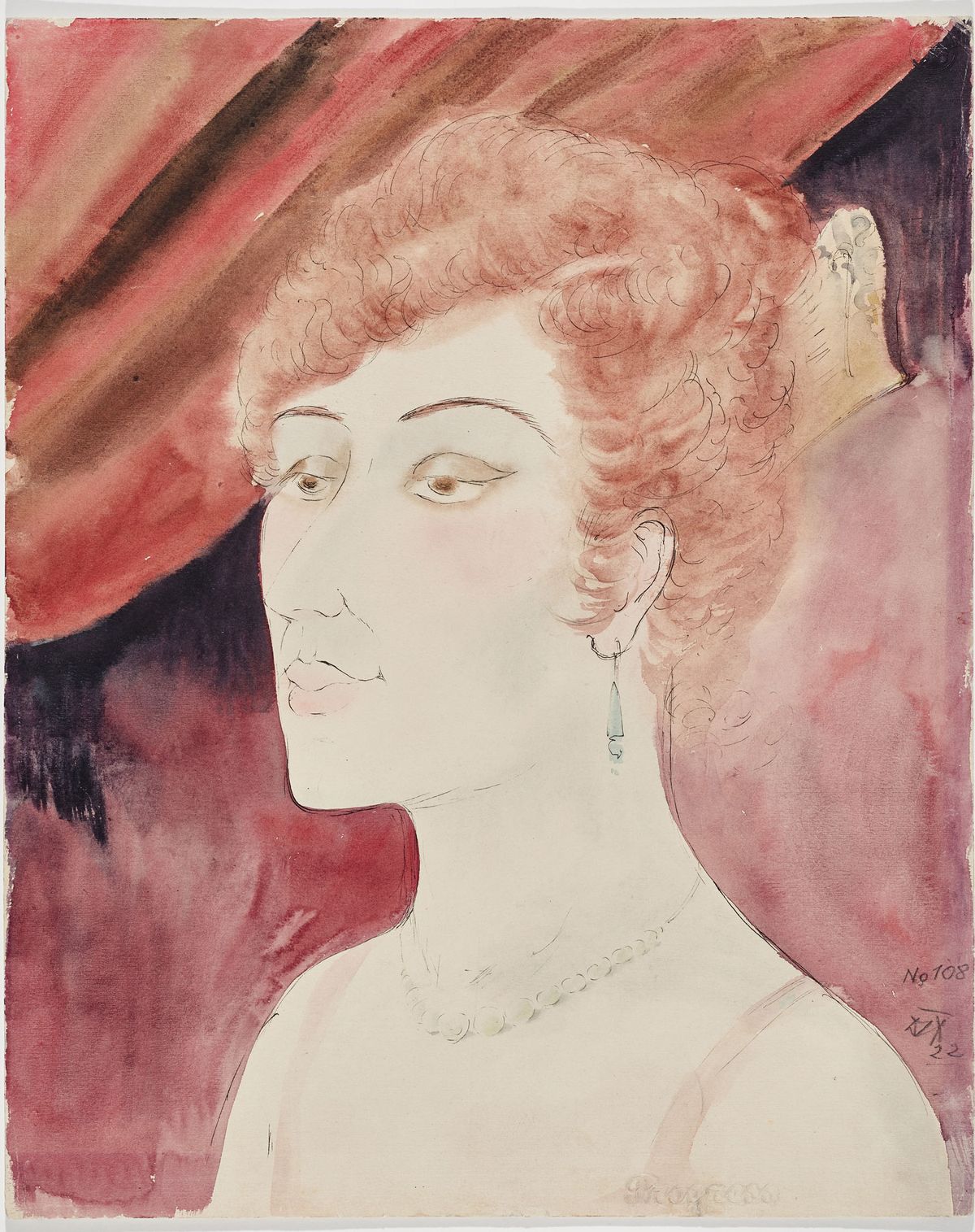 The watercolour Dame in der Loge (1922) by Otto Dix is one of two works in the Gurlitt bequest that will be jointly transferred to the rightful owners